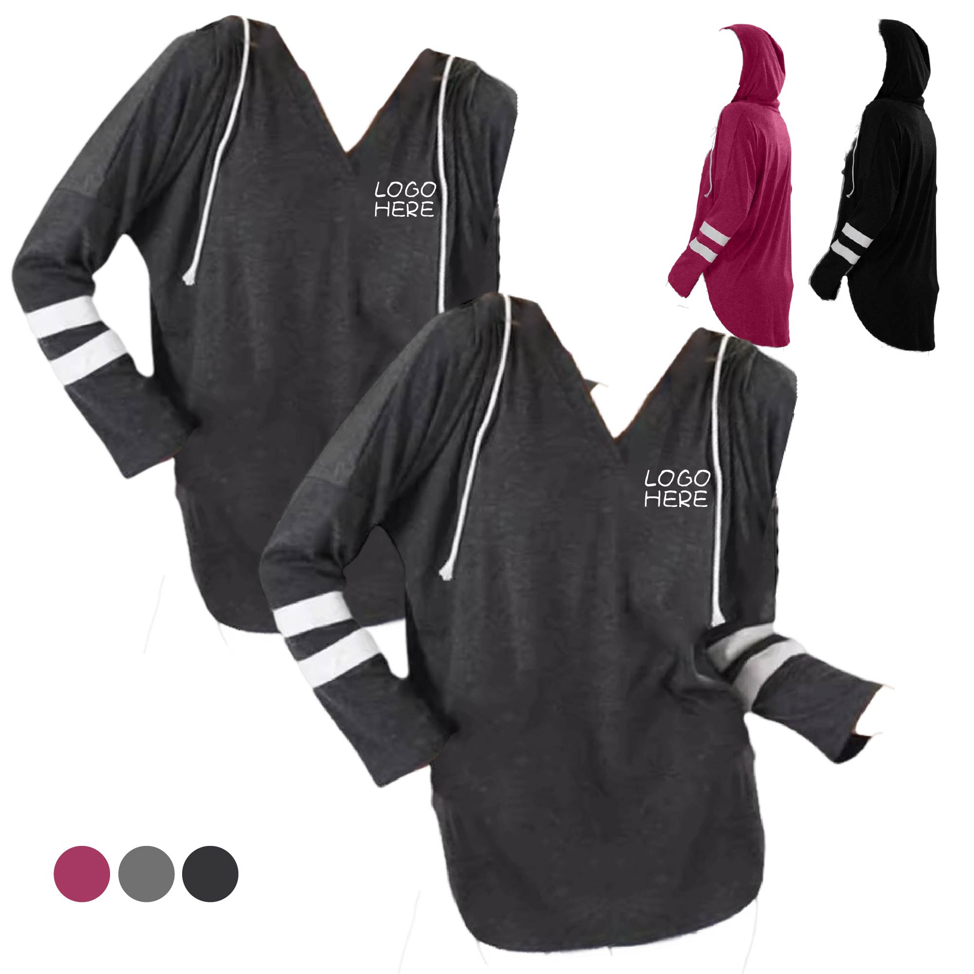 Casual Short Tie Sleeves Tops V Neck Tee, custom hoodie or sweatshirt with logo imprint 2