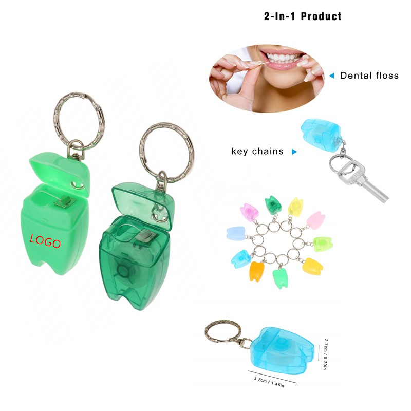 Tooth Shape Dental Floss Keychain 2