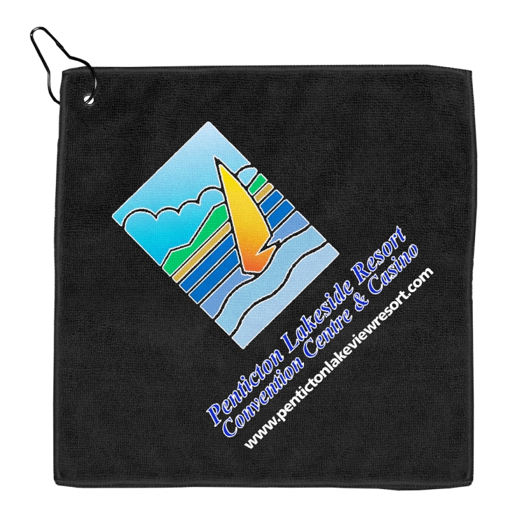 "THE WEDGE" Recycled RPET 300 GSM Heavy Duty Golf Towel - 12" W x 12" H 39