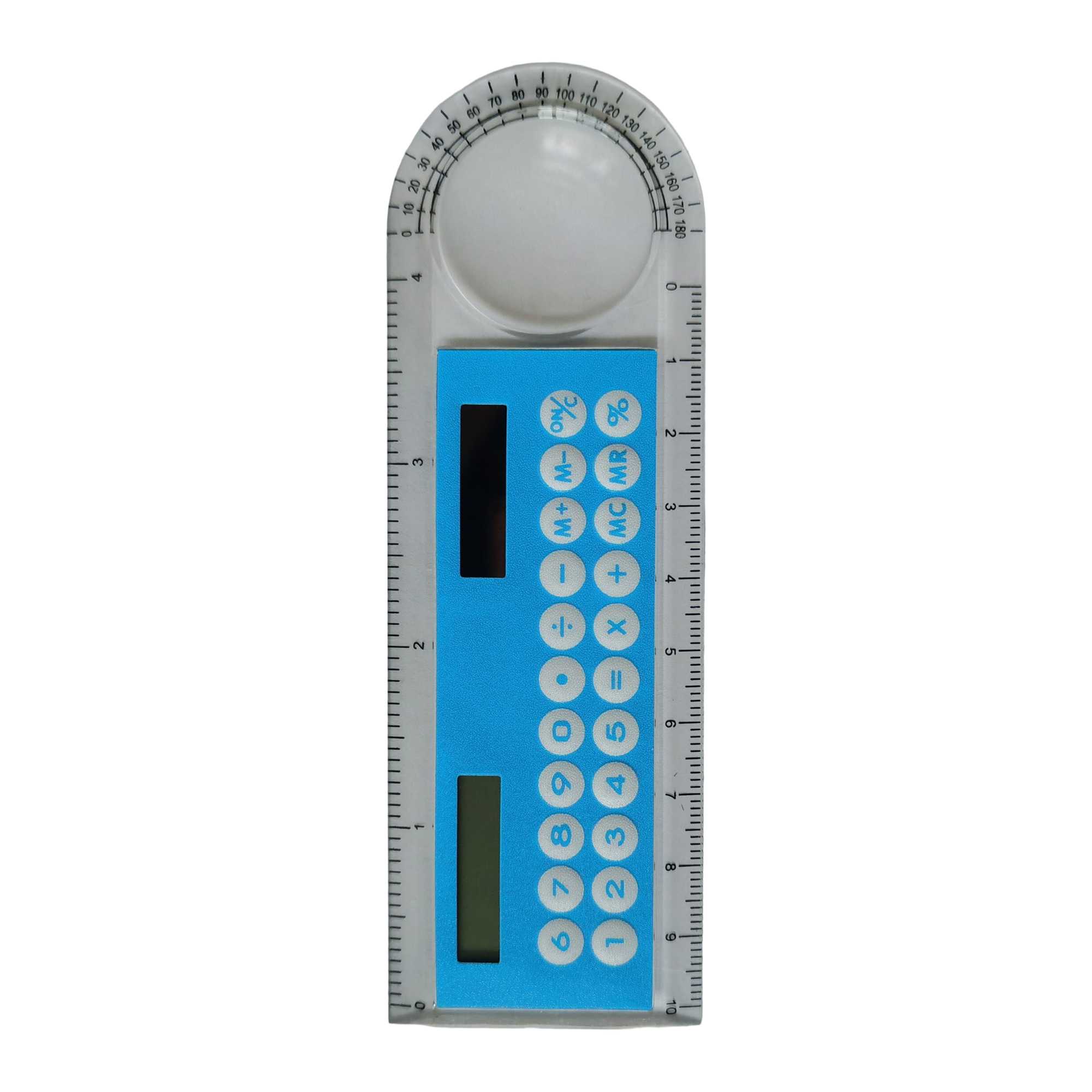 Plastic Solar Calculator Ruler With Protractor And Magnifier 5.2" 2