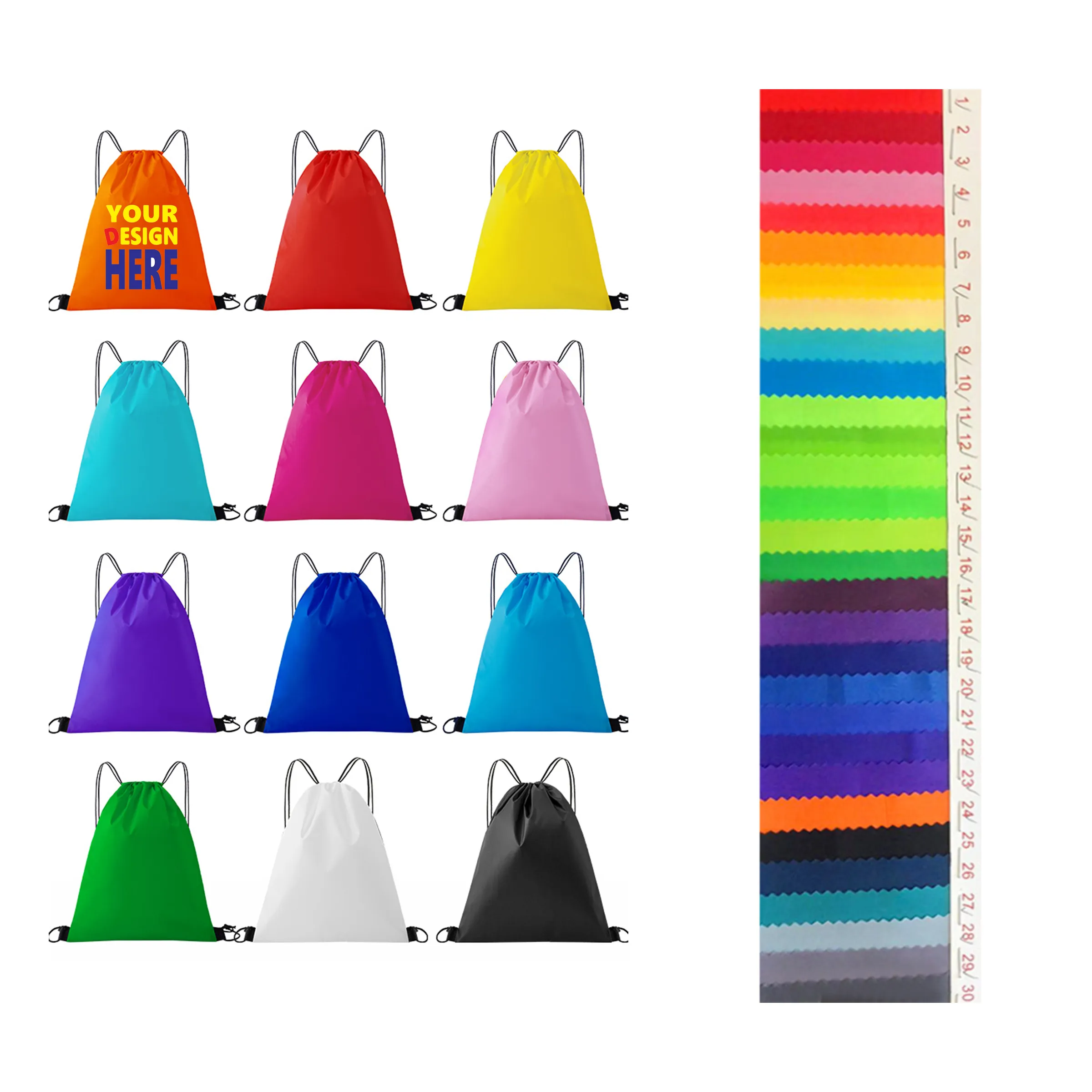 Sport Storage Drawstring Backpack Polyester Bag 21