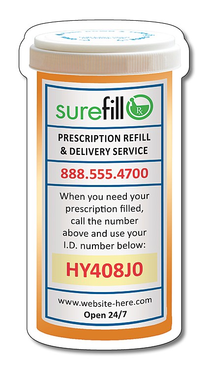 Magnet - Medicine Pill Bottle Shape (2.25x4.3125) - 20 mil. 1