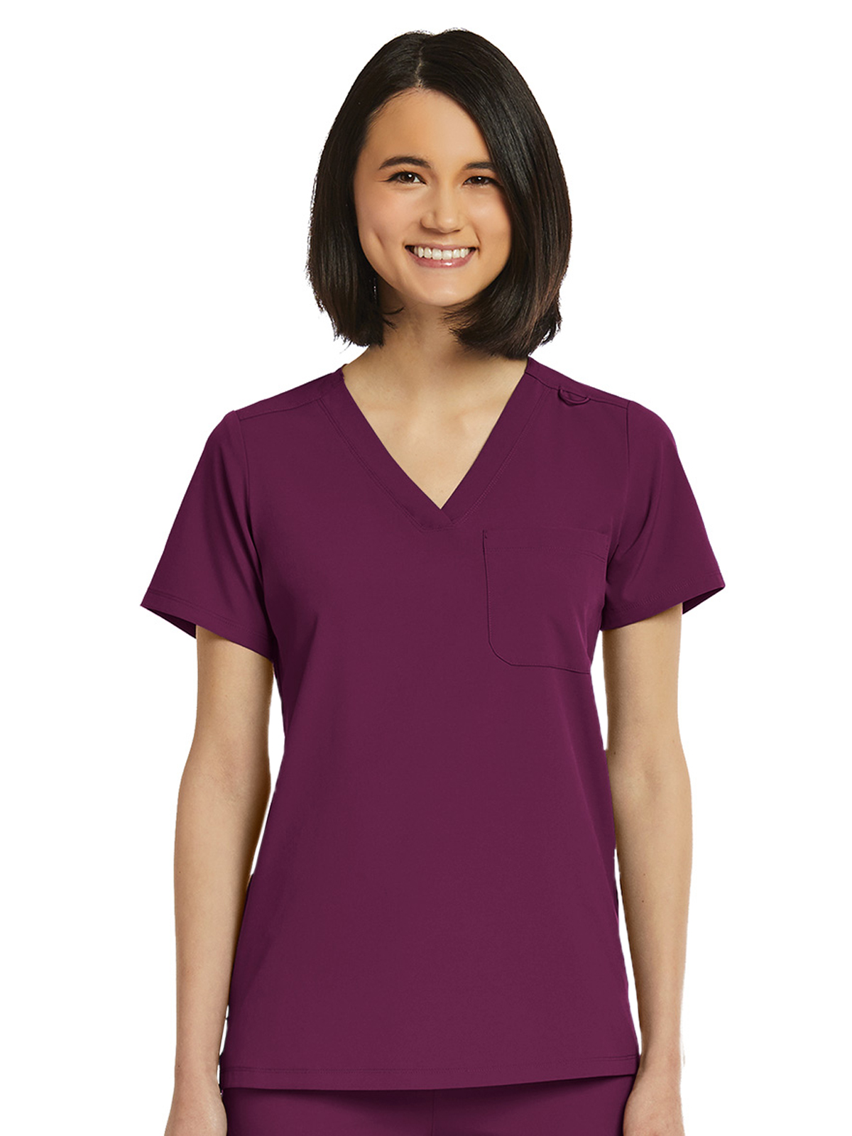 ScrubJoy Originals - Women's Fitted One-Pocket V-Neck Top 36