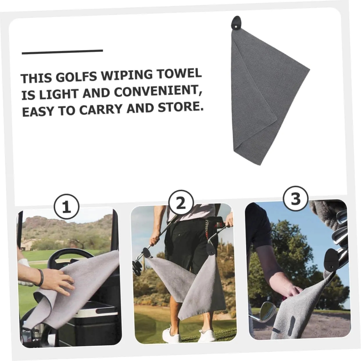 Waffle Golf Towel With Magnetic 3