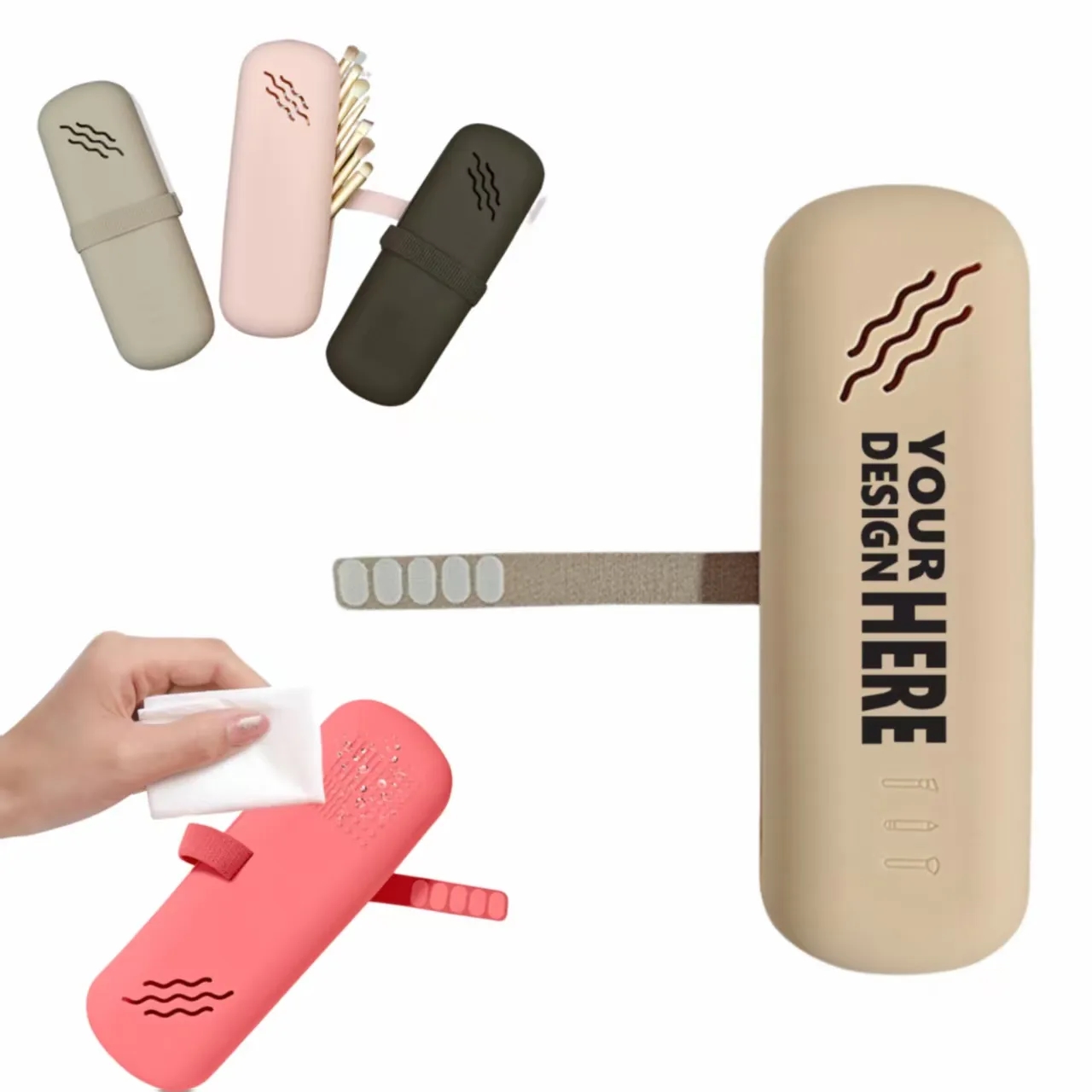 Portable Silicone Makeup Brush Organizer Case