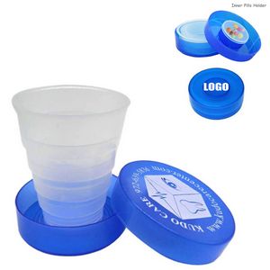 Plastic Collapsible Cup With Telescopic Design Built In Pill Box 10