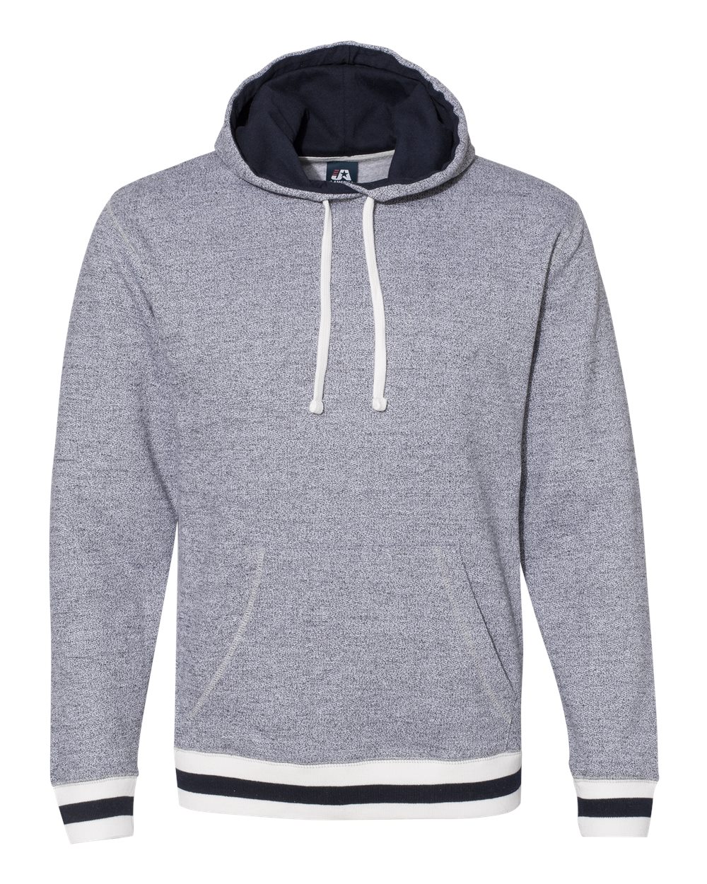 Unisex Peppered Fleece Lapover Hooded Sweatshirt - 8701 18