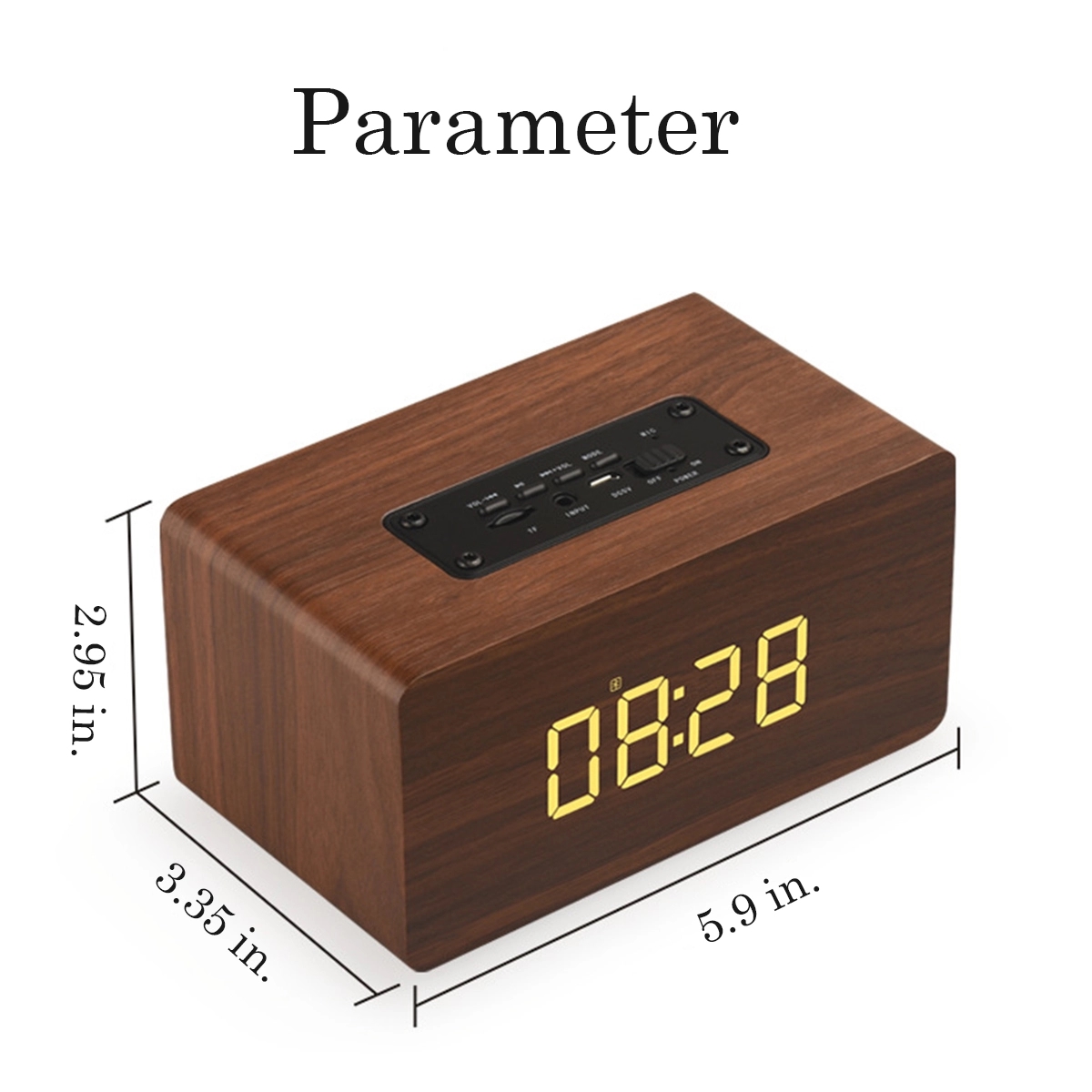 Wooden Bluetooth Speaker With Alarm Clock 2