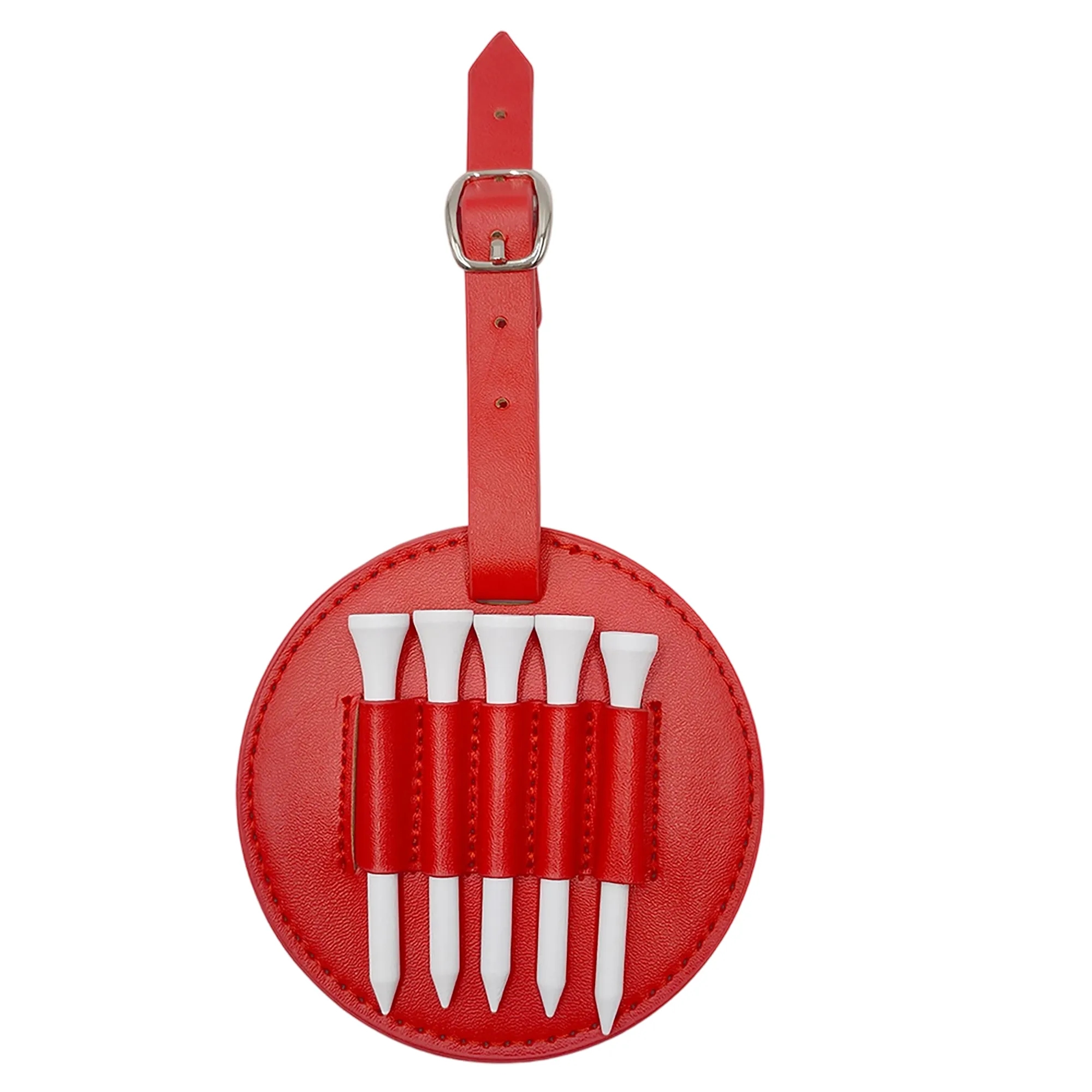 Leather Golf Tee Holder and Ball Stand for Convenient 2