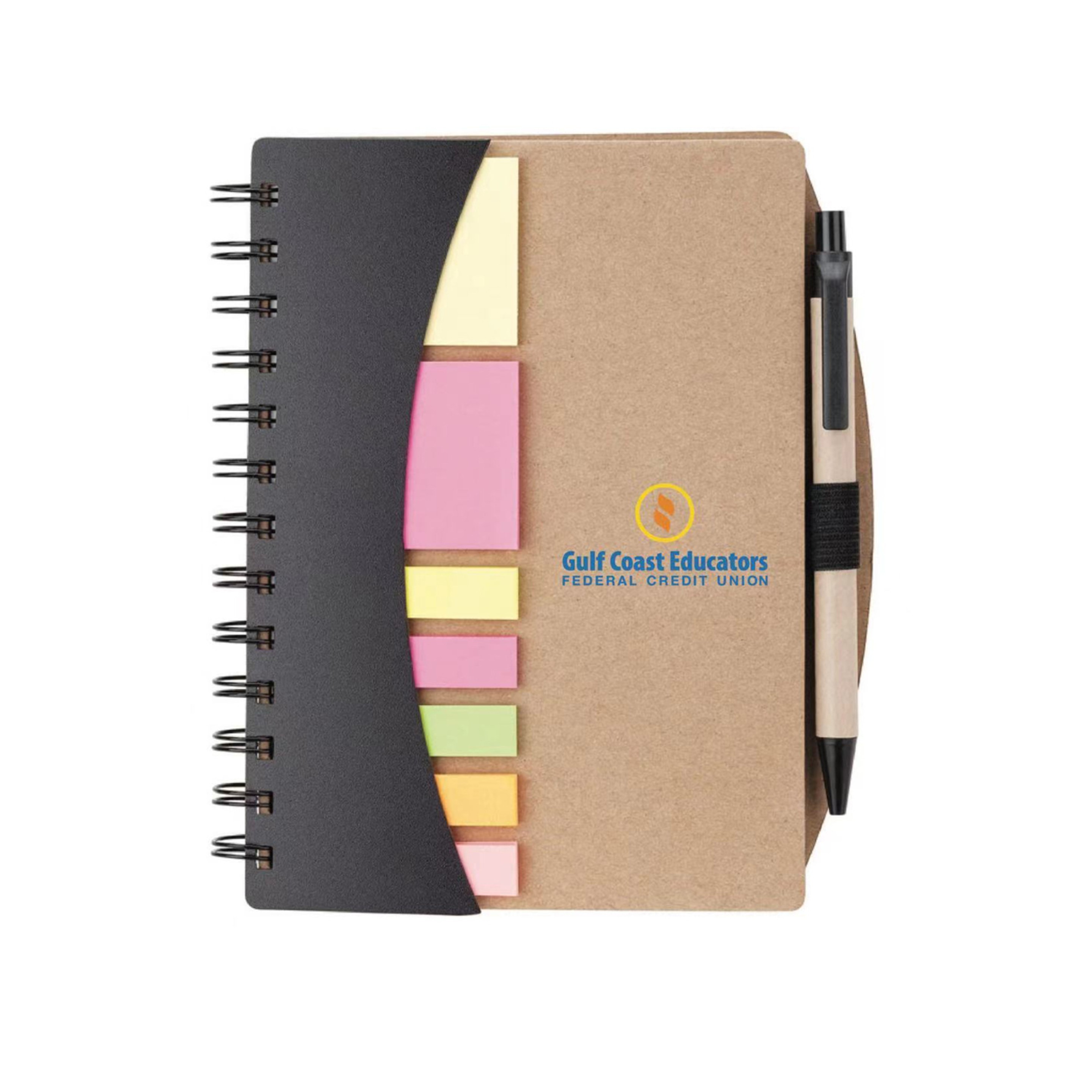 Spiral Notebook with Pen & Sticky Notes - Ocean 2