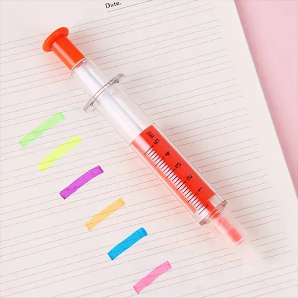 Syringe Ball Pens With Highlighter 3