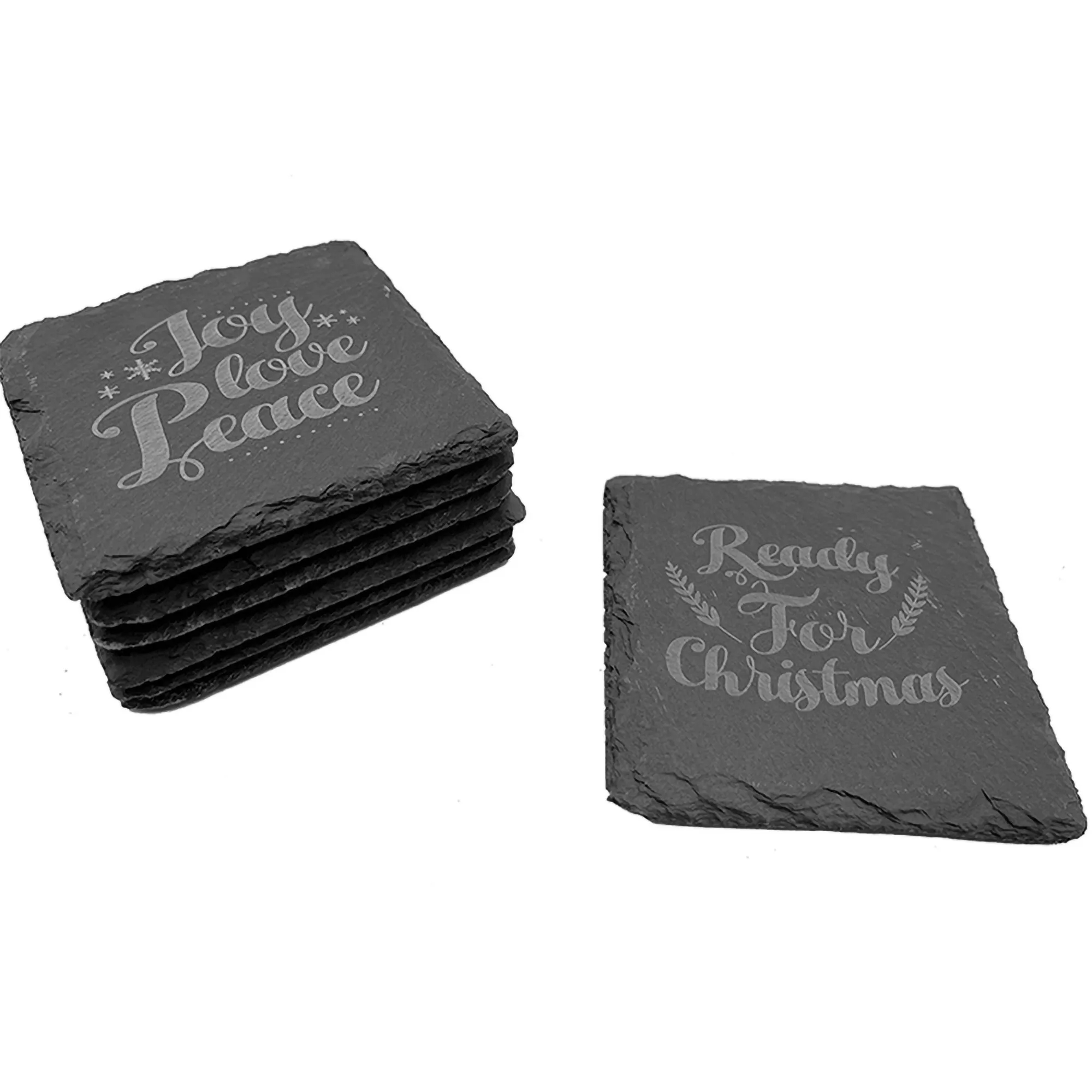 Natural Stone slate Bar Coaster Resistant Laser Engraving 2