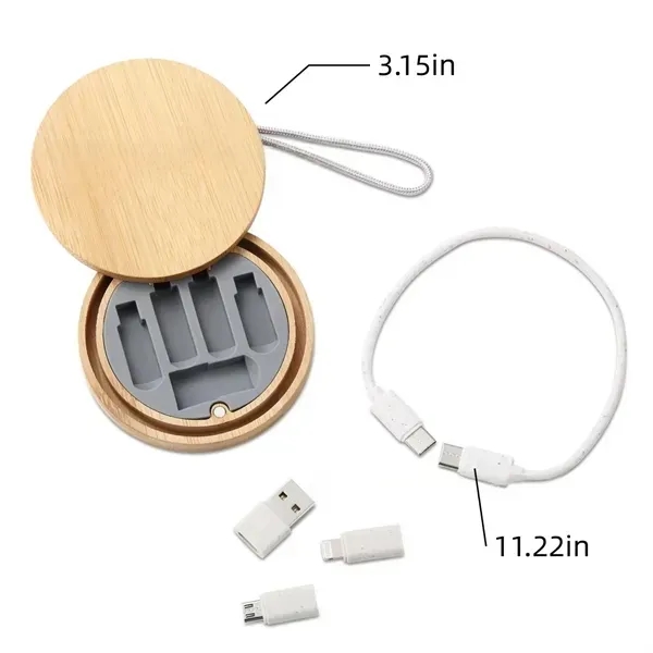 Bamboo Round Multi USB Charging Cable Kit 4