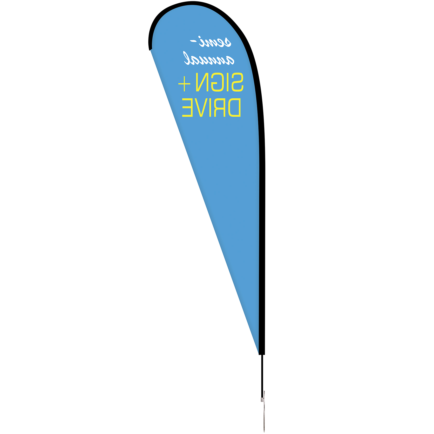 10' Single Reverse Portable Teardrop Banner w/ Hardware Set 4