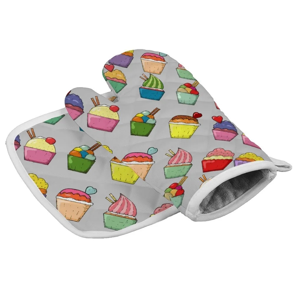 Custom Oven Gloves with Logo Bulk Wholesale Heat Resistant Kitchen Mitts for Restaurants 2