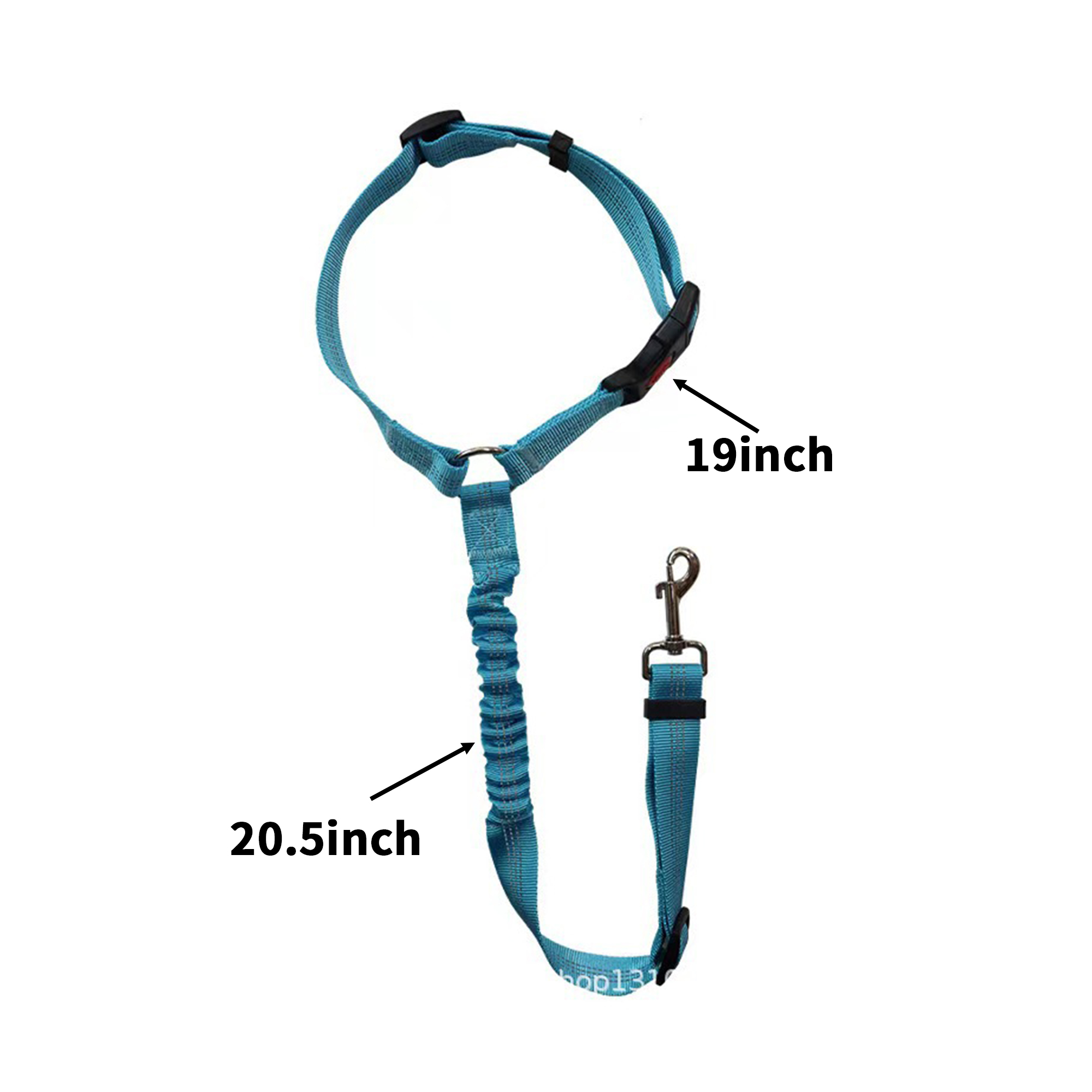 Adjustable Pet Vehicle Safety Tether With Bungee Cushioning 3