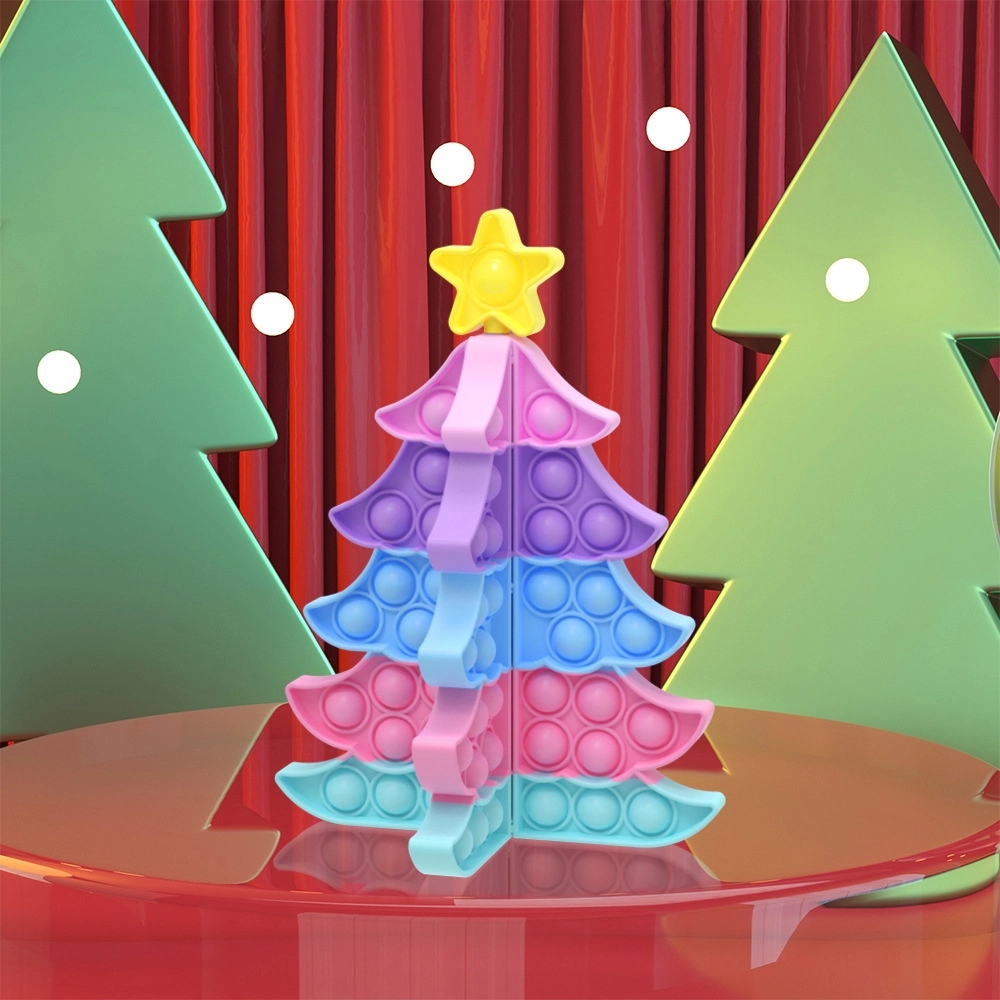 Christmas Tree Shape Push Pop Bubble Fidget Toy 3