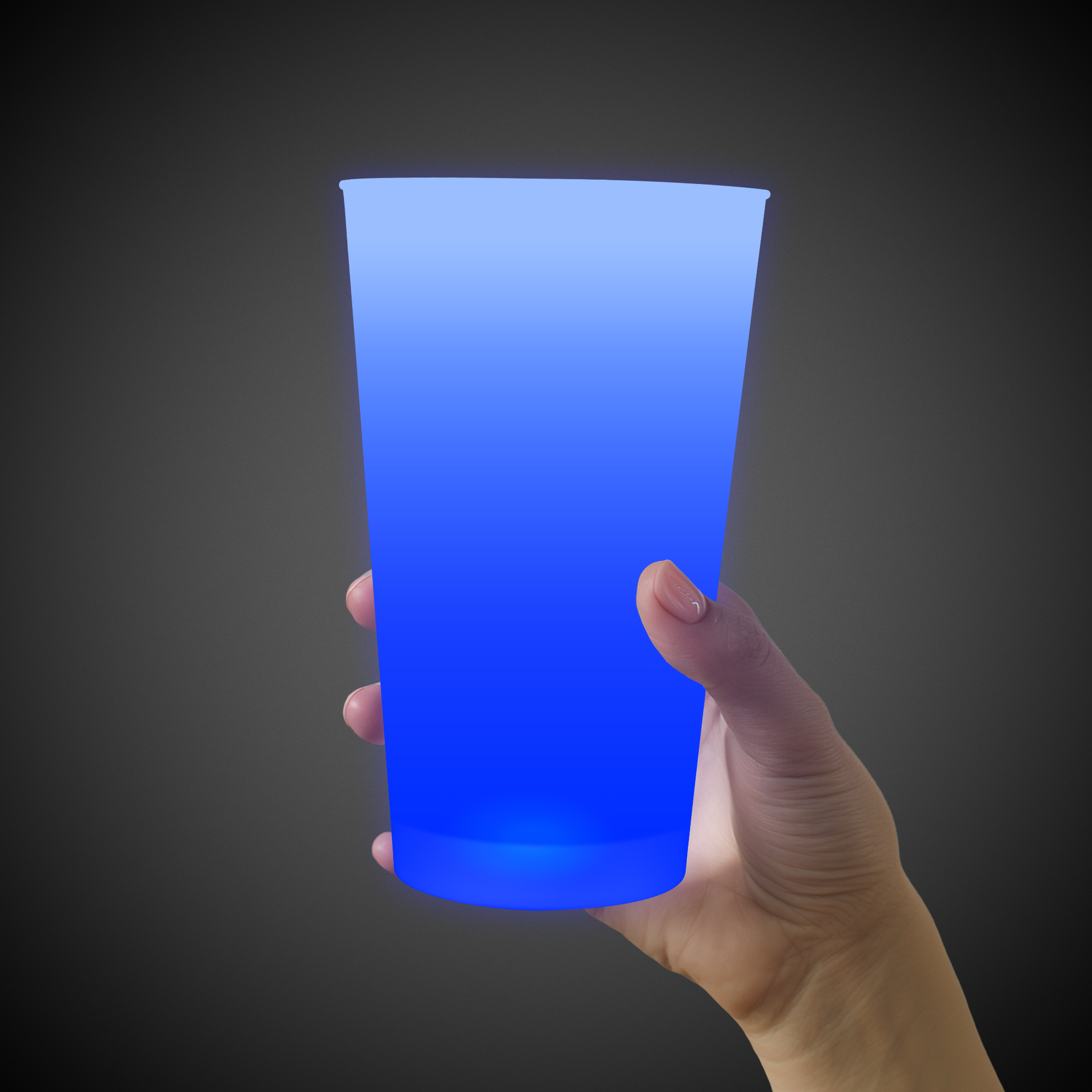 Blue LED Light Up Glow Neon Look 16 oz Drinking Pint Glass 11