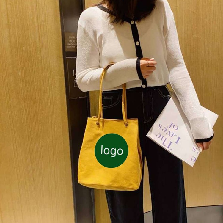 2-in-1 Canvas Crossbody Bag Shoulder Handbag Bucket Bag 6