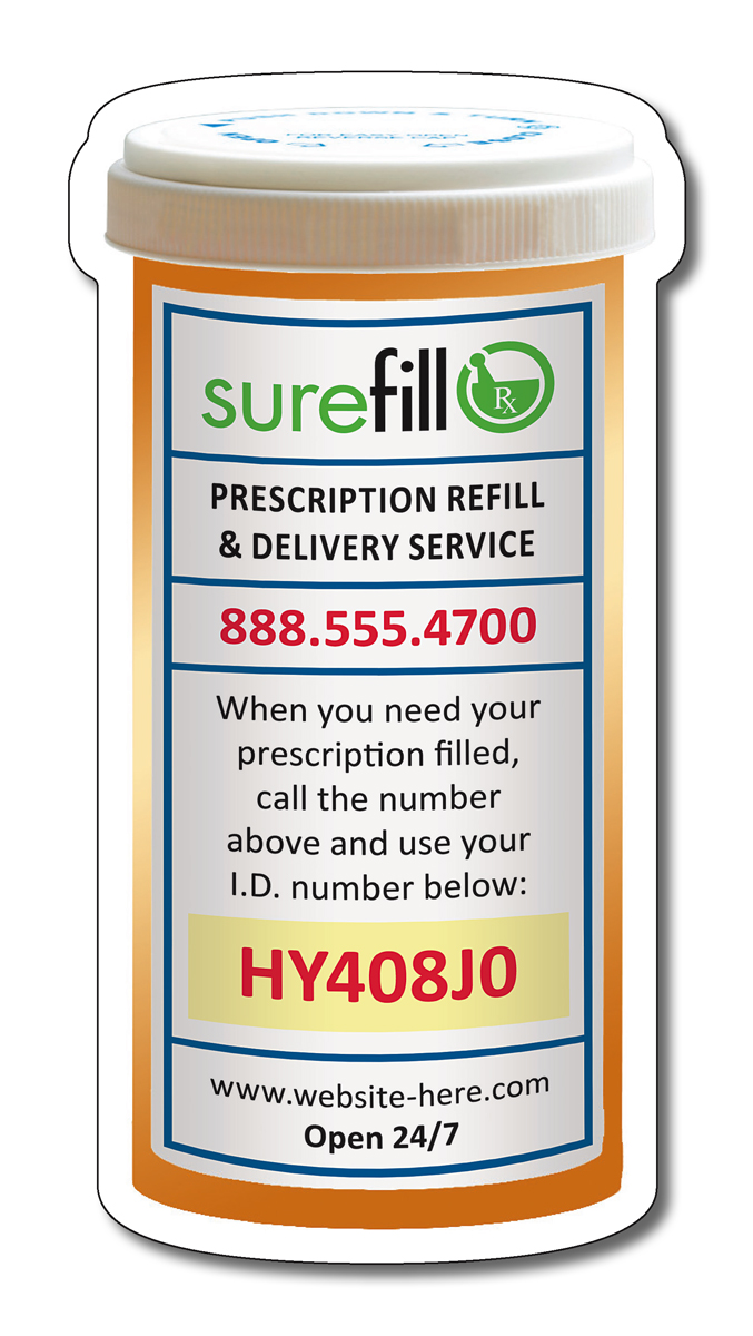Magnet - Medicine Pill Bottle Shape (2.25x4.3125) - 20 mil. 3