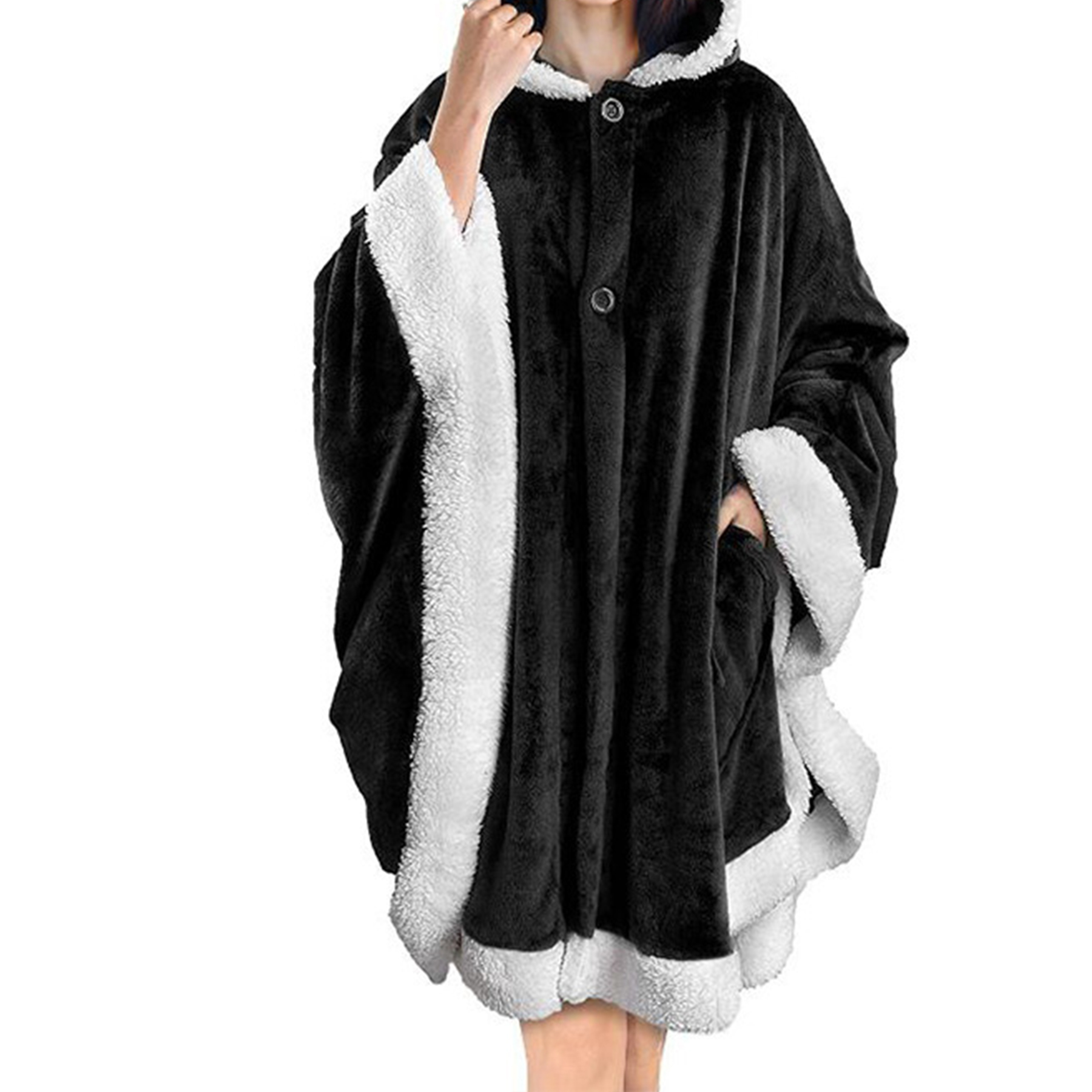 Flannel Pocket Cape Hooded Blanket 5