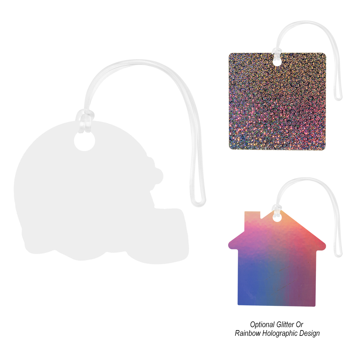 Acrylic Bag Tag - Custom Shapes 6" 1