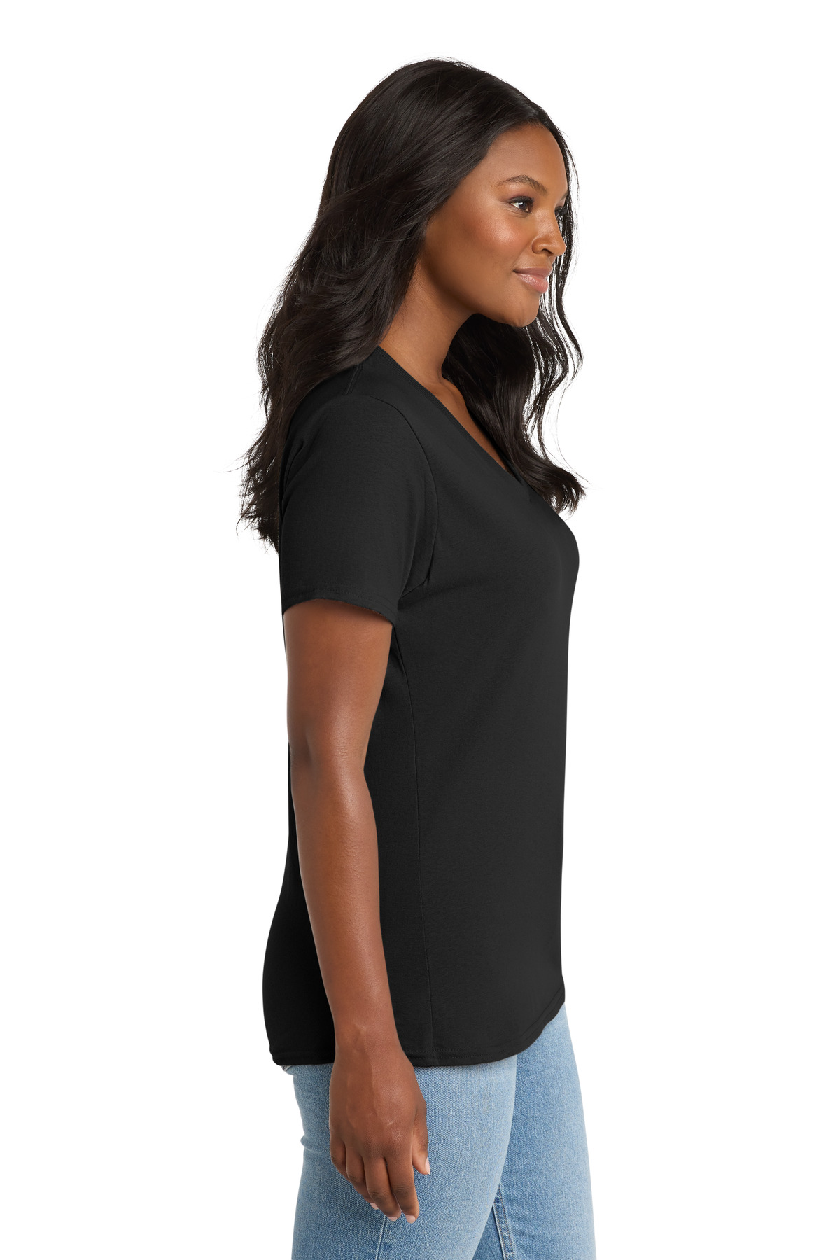Port & Co Women's Core Cotton V-Neck Tee. LPC54V 107
