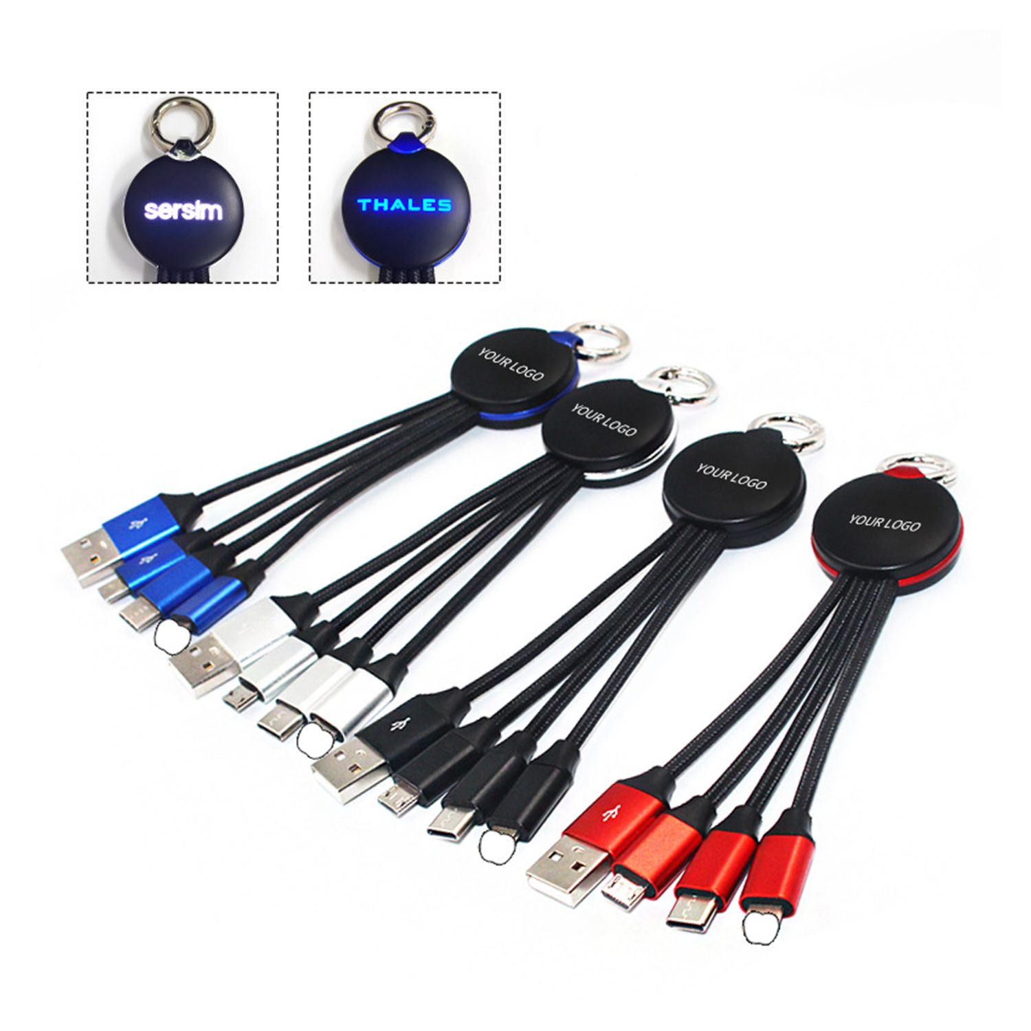 Led Light 3 In 1 Keychain Charging Cable 3