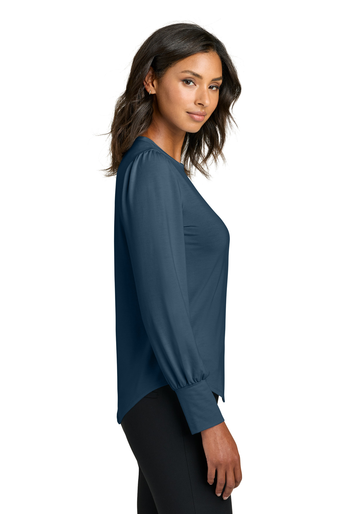 Mercer+Mettle Women's Stretch Jersey Long Sleeve Blouson Top MM1019 35