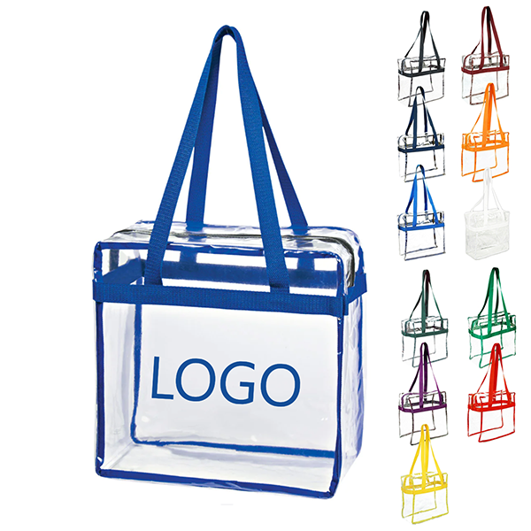12 x 12 x 6 Clear Zipper Tote with Handles 2