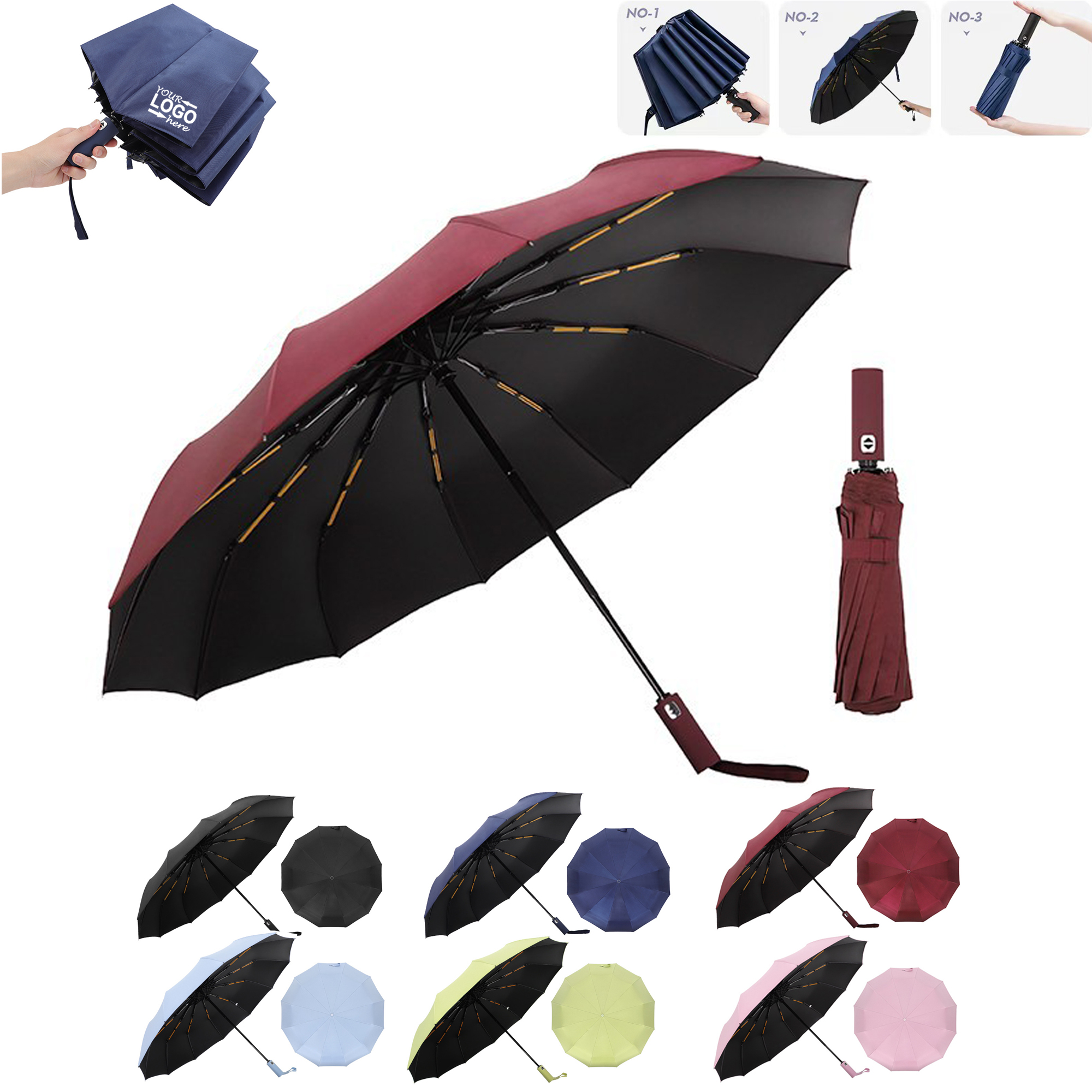 Compact Automatic Folding Umbrella 1