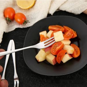 3 Teeth Stainless Steel Flat Fruit Fork 5
