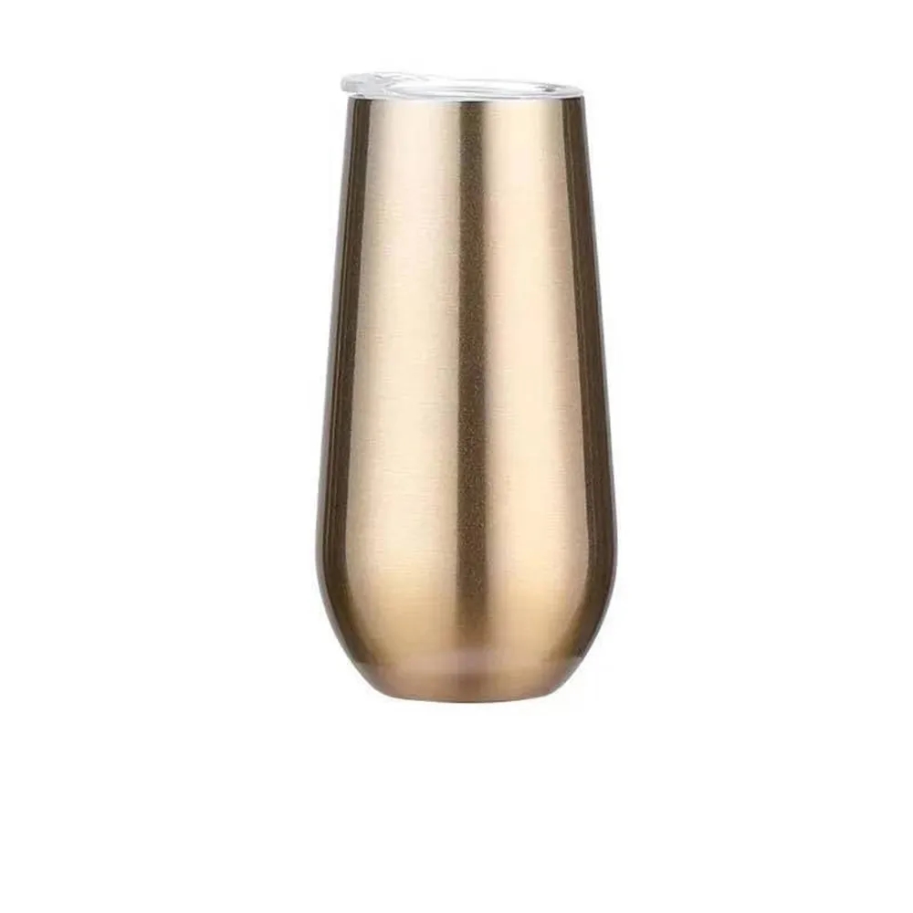 Insulated Champagne Flute With Top Lid Stainless Steel Cup 11