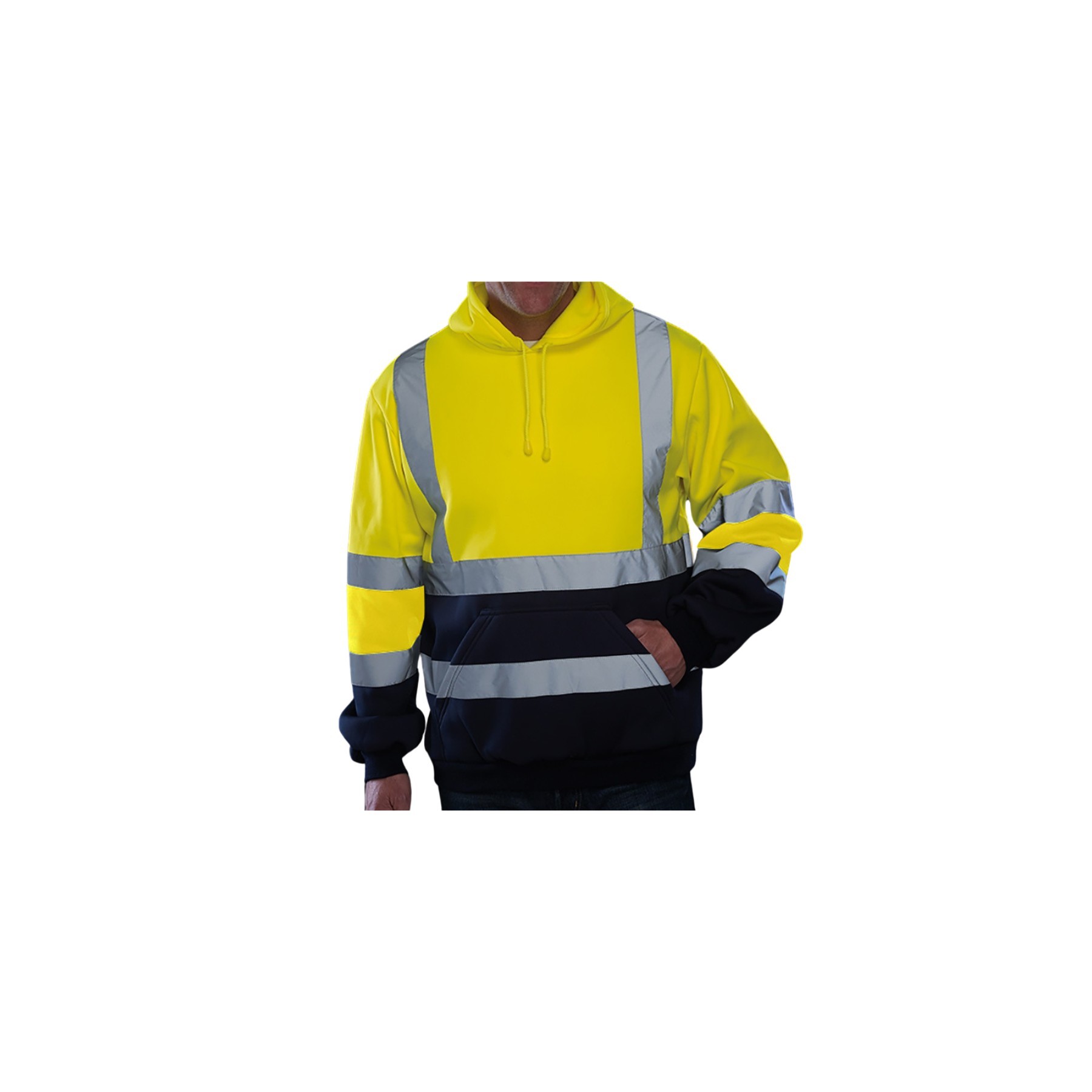 Men's High Vis Hoodie, custom hoodie or sweatshirt with logo imprint 3