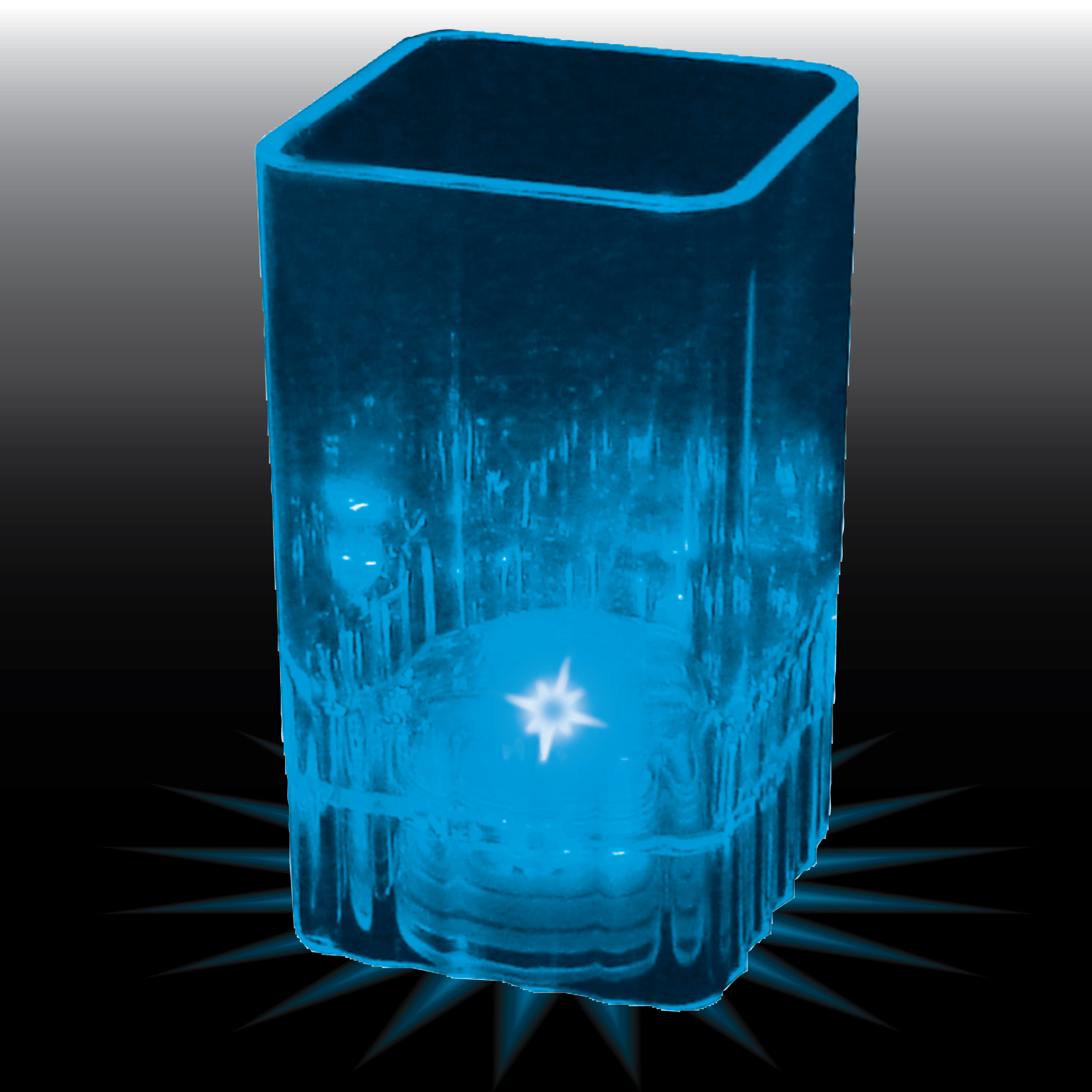 2oz Light Up Plastic Fluted Square Shot Glass 13