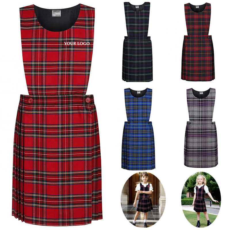Girls Uniform Plaid Jumper 2