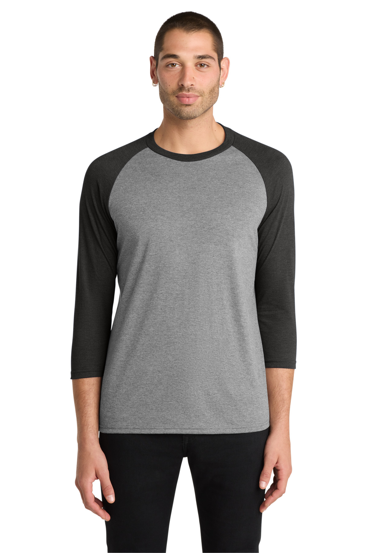 District Perfect Tri 3/4-Sleeve Raglan. DM136 70