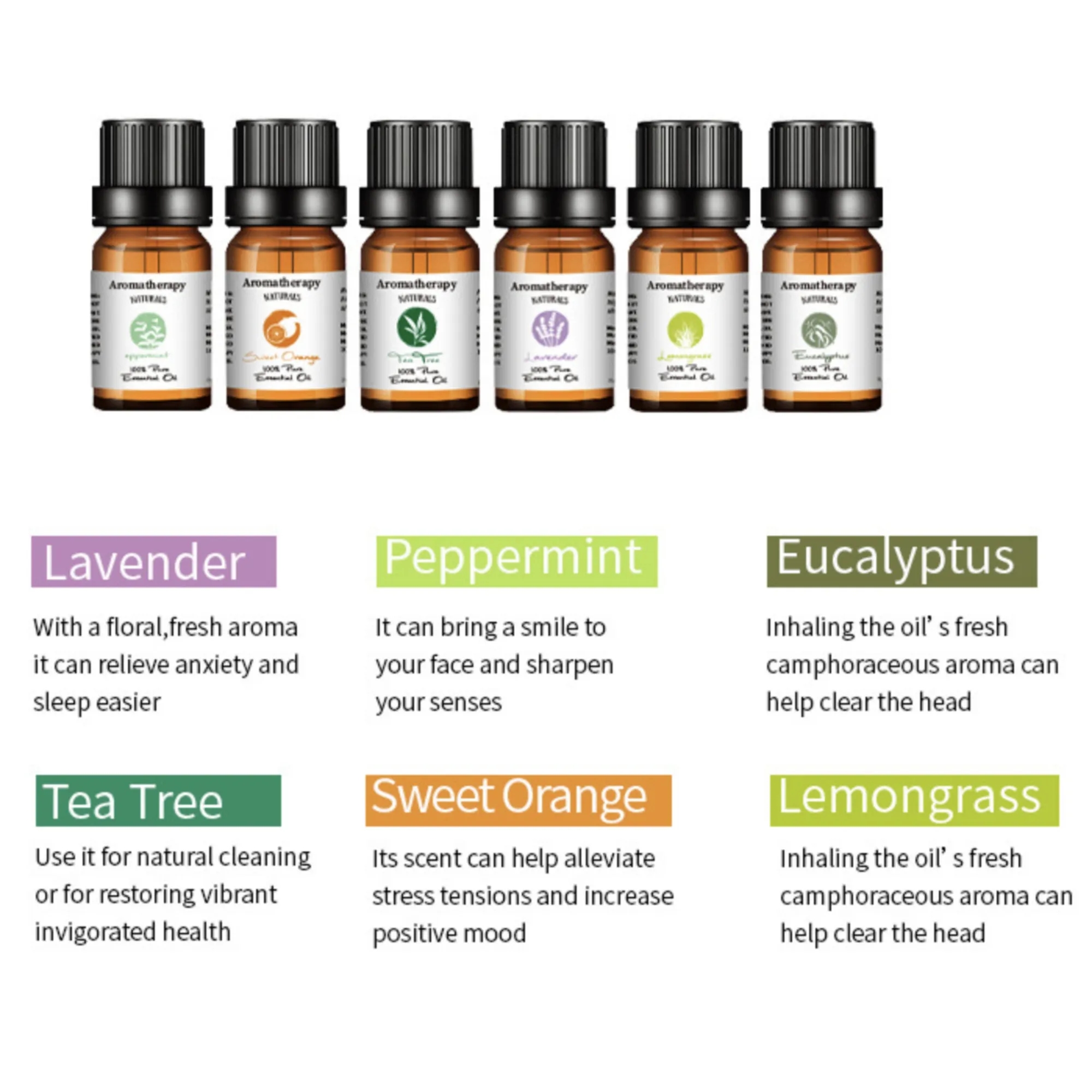 Essential Oil Kit, 10ml Pure, Aromatherapy Gift 1