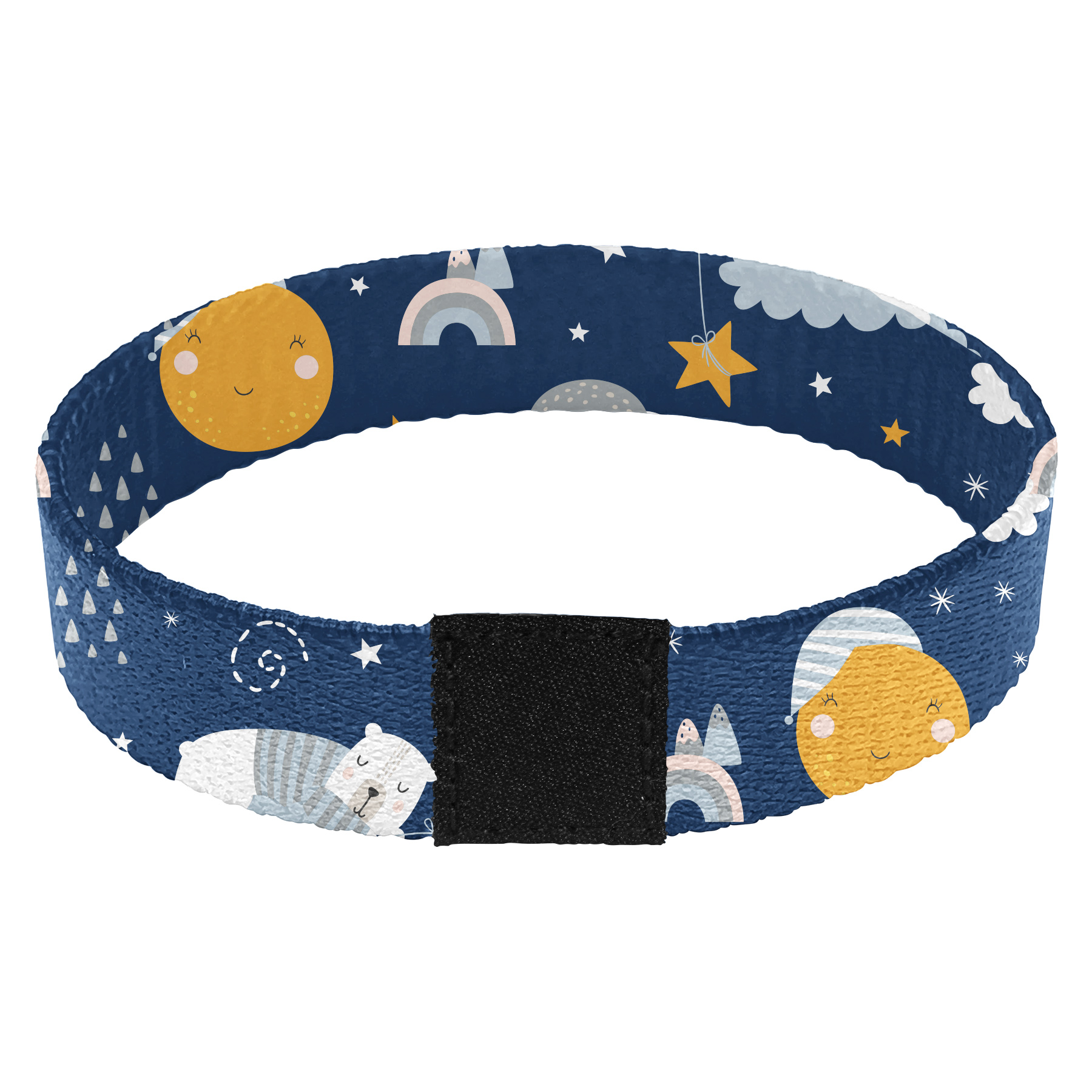5/8'' Sublimation Elastic Polyester Wristband With Woven Label 5