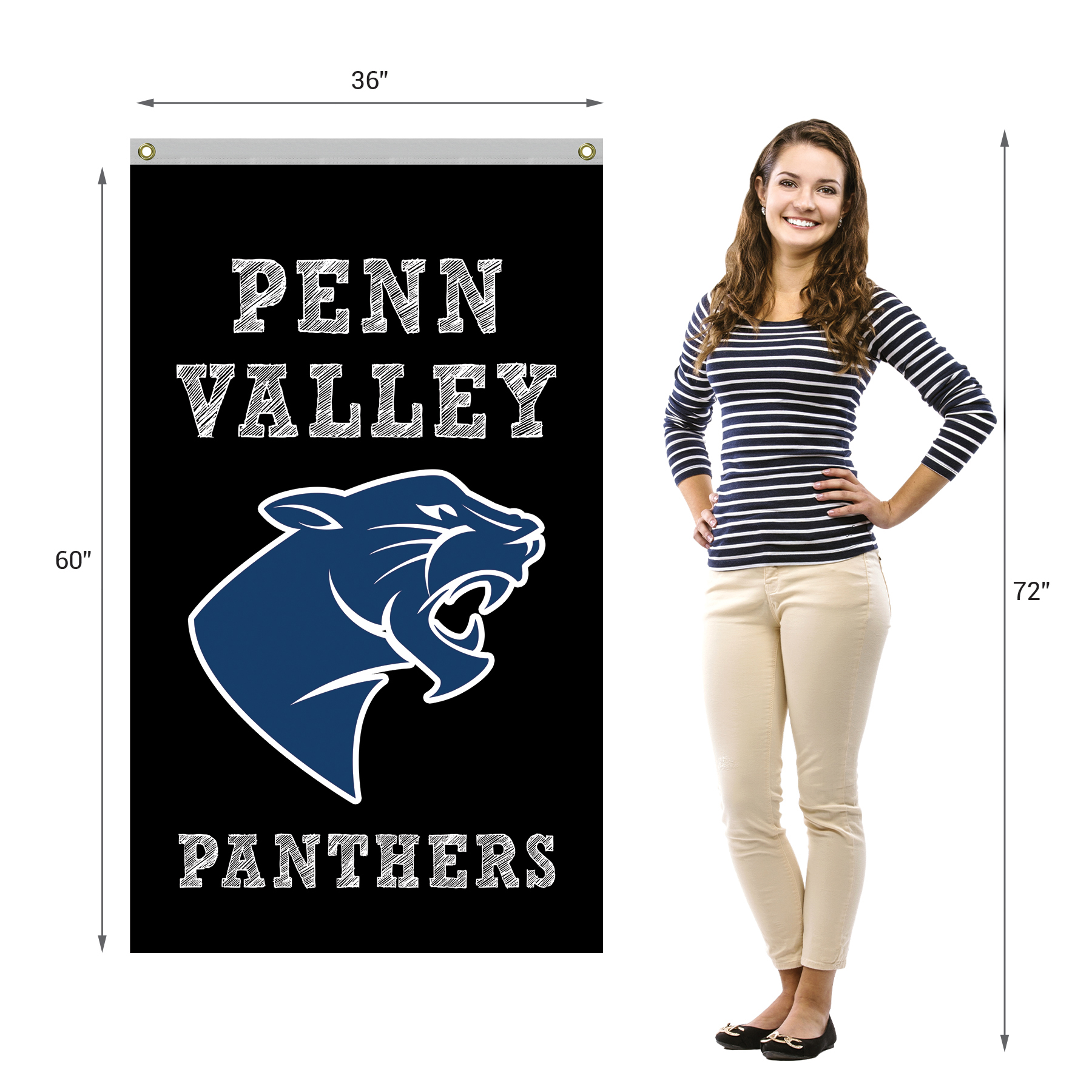 3' x 5' Standard Single Reverse Knitted Polyester Vertical Banners 11