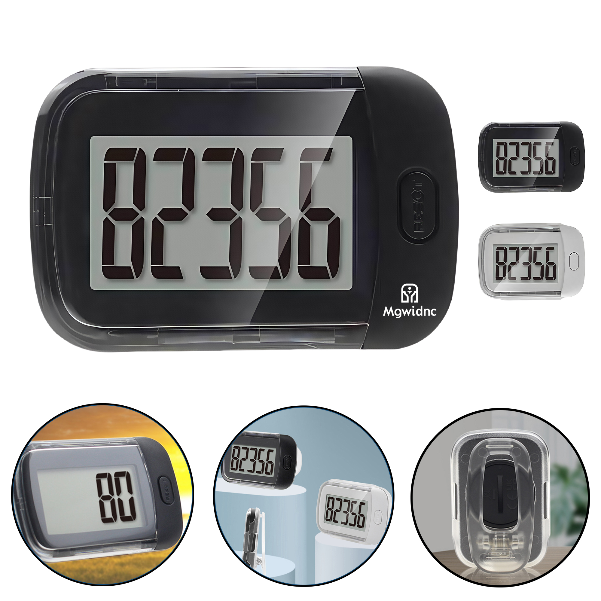 3D Sensor Pedometer with One-Key Clip-On Waist Strap