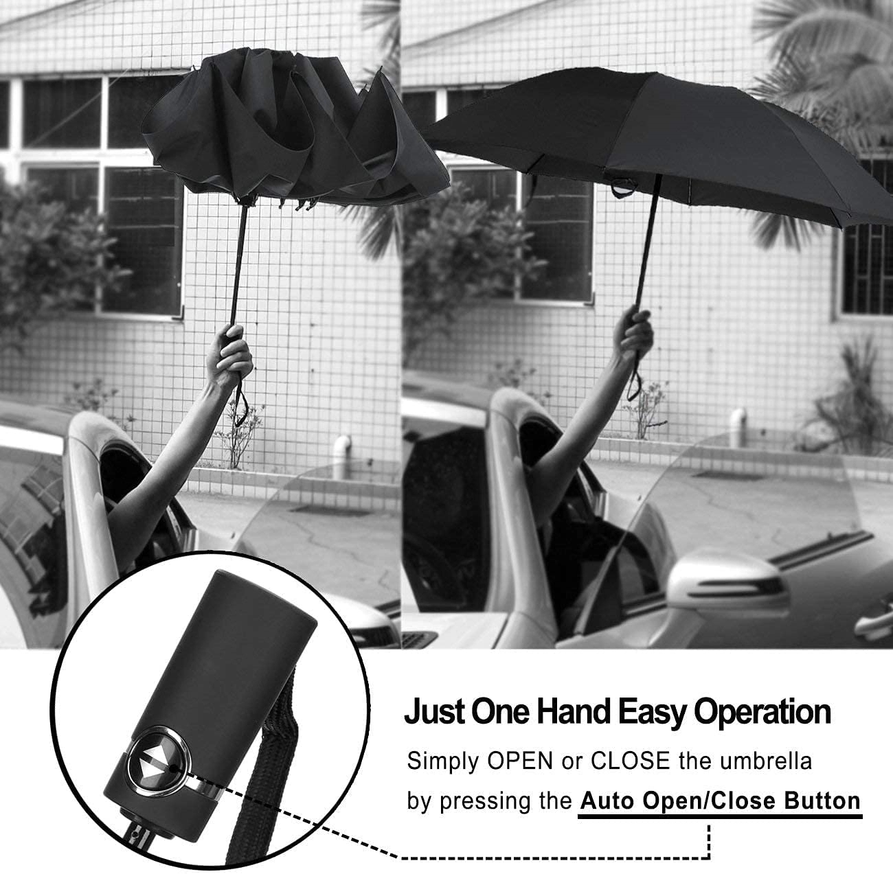 Automatic Compact Folding Reverse Umbrella 6