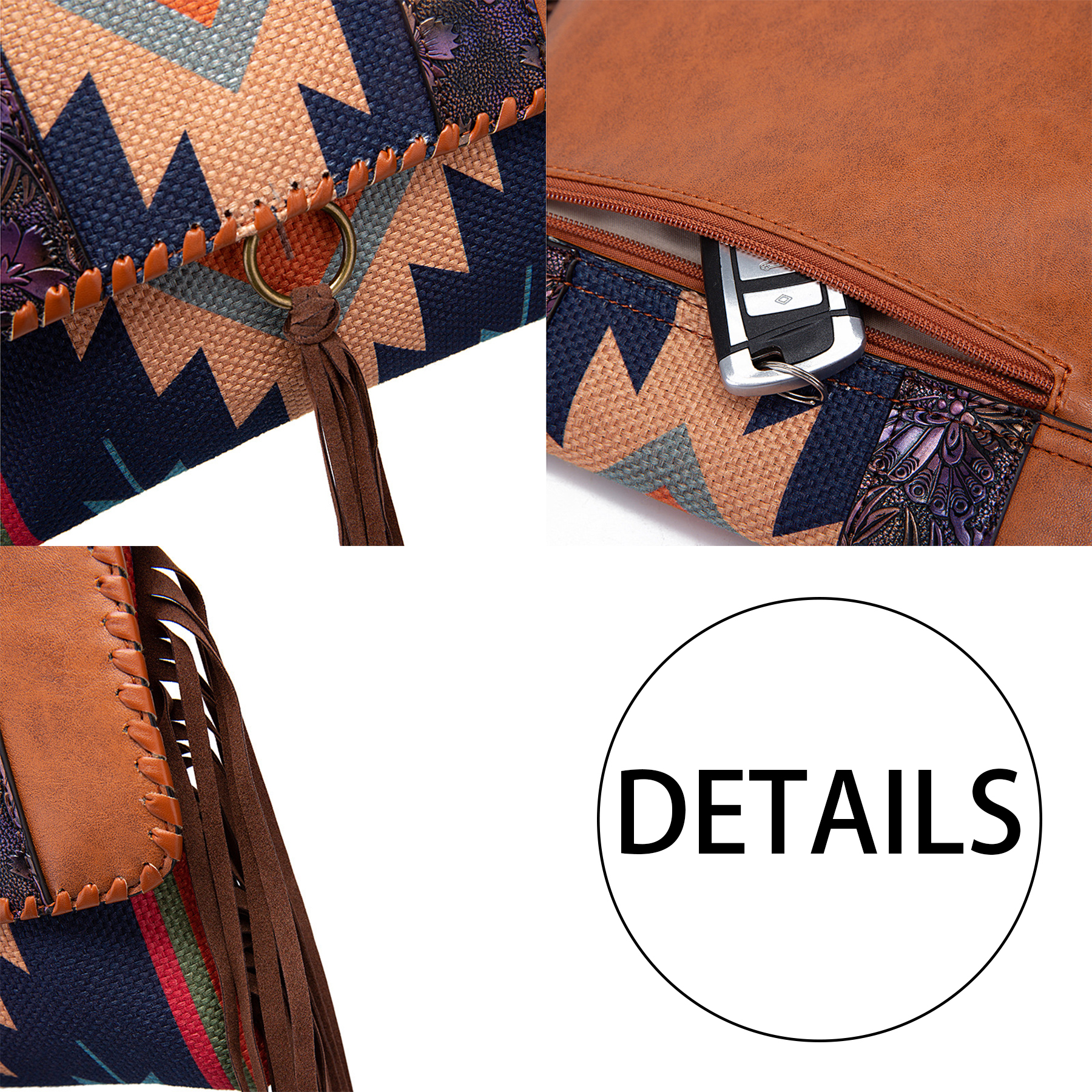 Cotton Colorful hand-woven cotton and linen cross-body bag 2