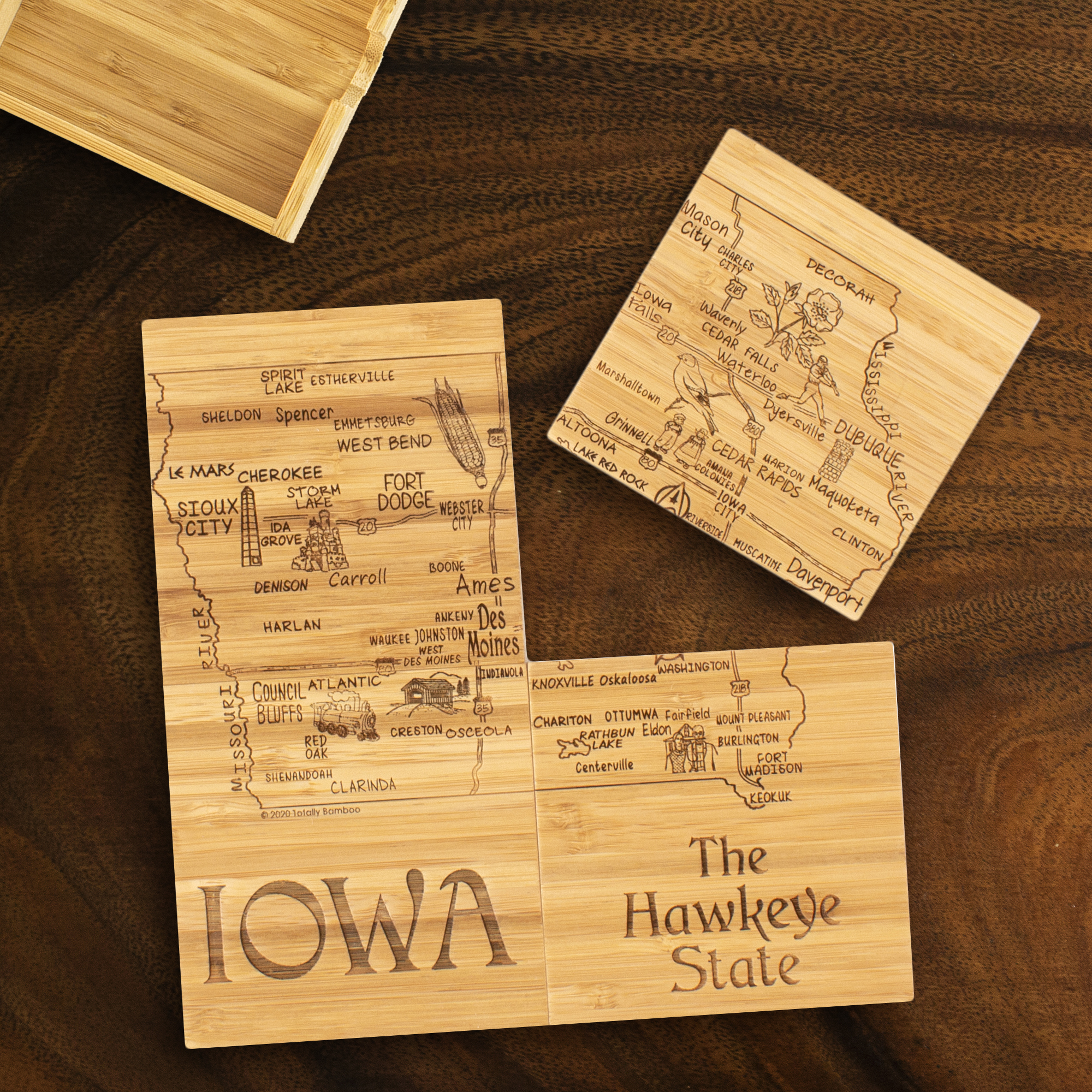 Iowa Puzzle Coaster Set 6