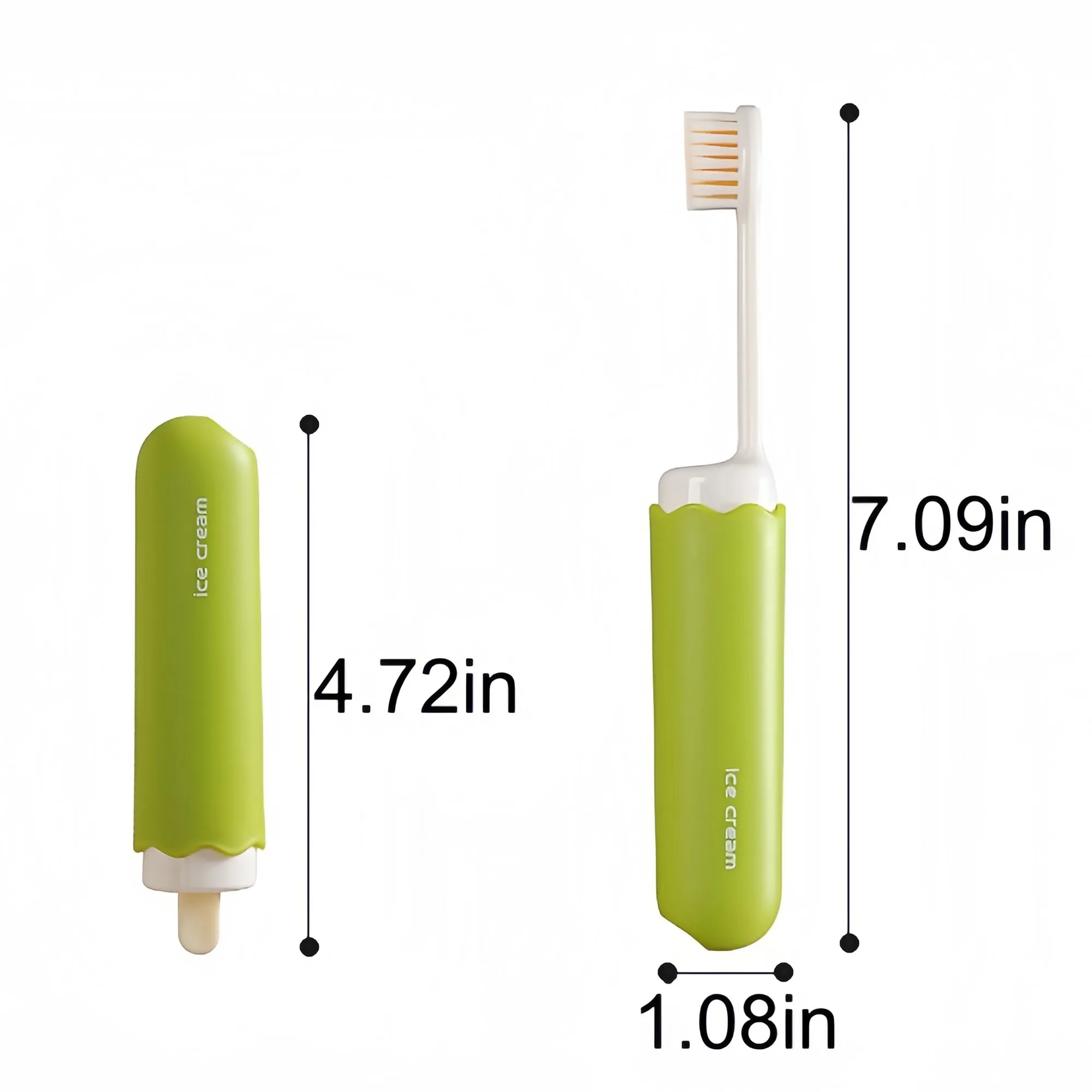 Compact Soft Bristle Ice Cream Folding Toothbrush 4