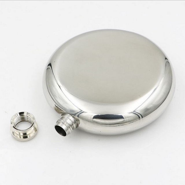 Portable Stainless Steel Round Hip Flask 5 oz 3
