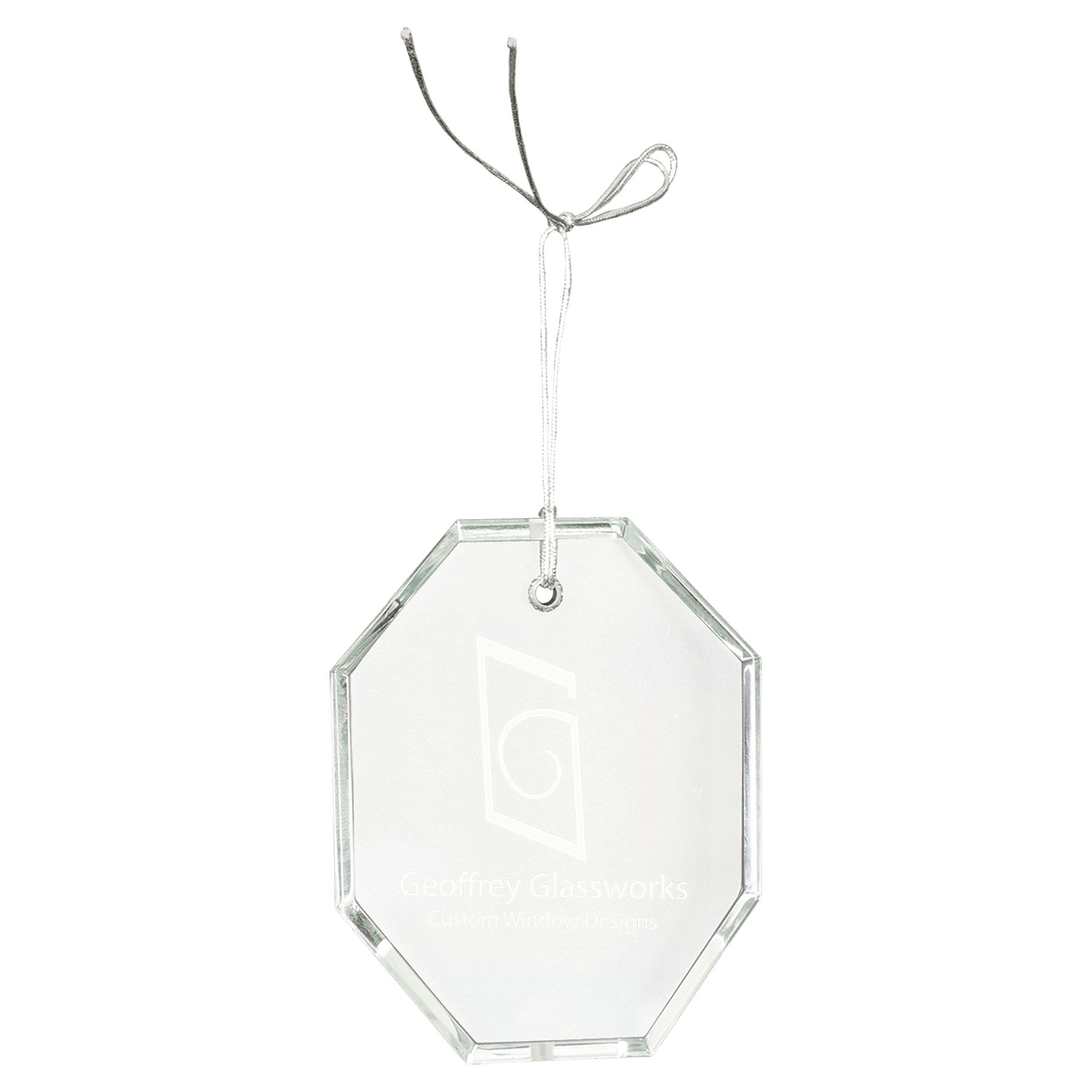 3 1/2" Crystal Octagon Ornament 1