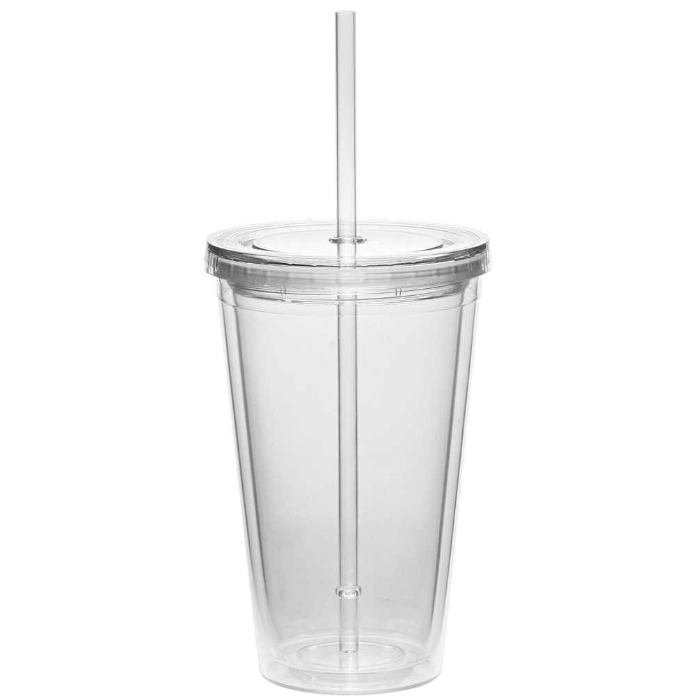 16 oz Double Wall Acrylic Tumbler with Straw 7