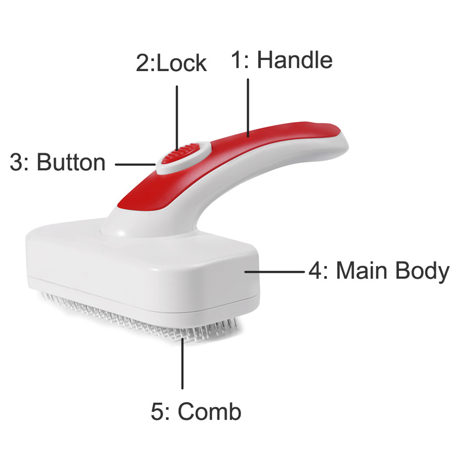Portable Plastic Pet Deshedding Brush w/ Soft Bristles 11