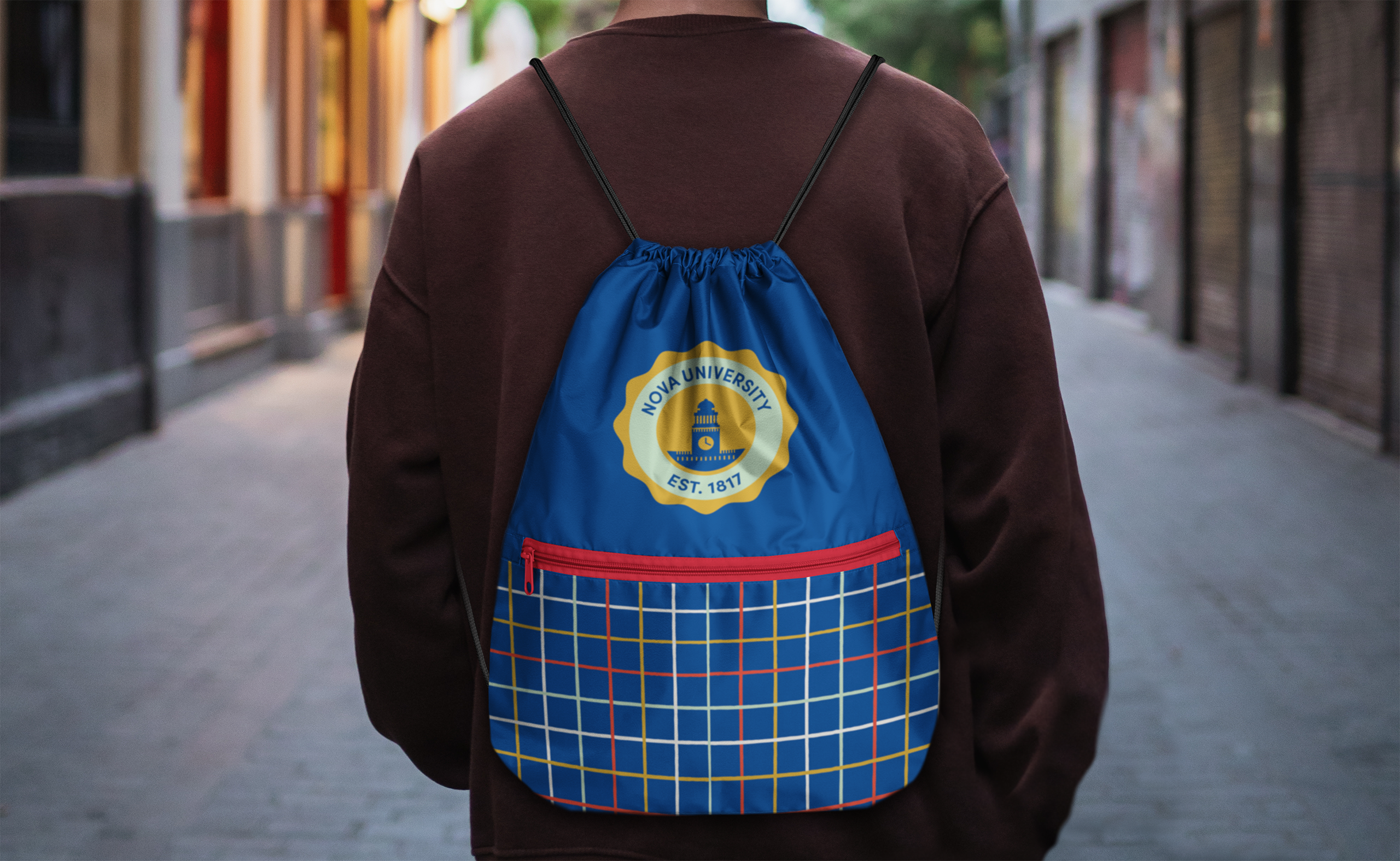 Recycled Zipper Drawstring Bag 12